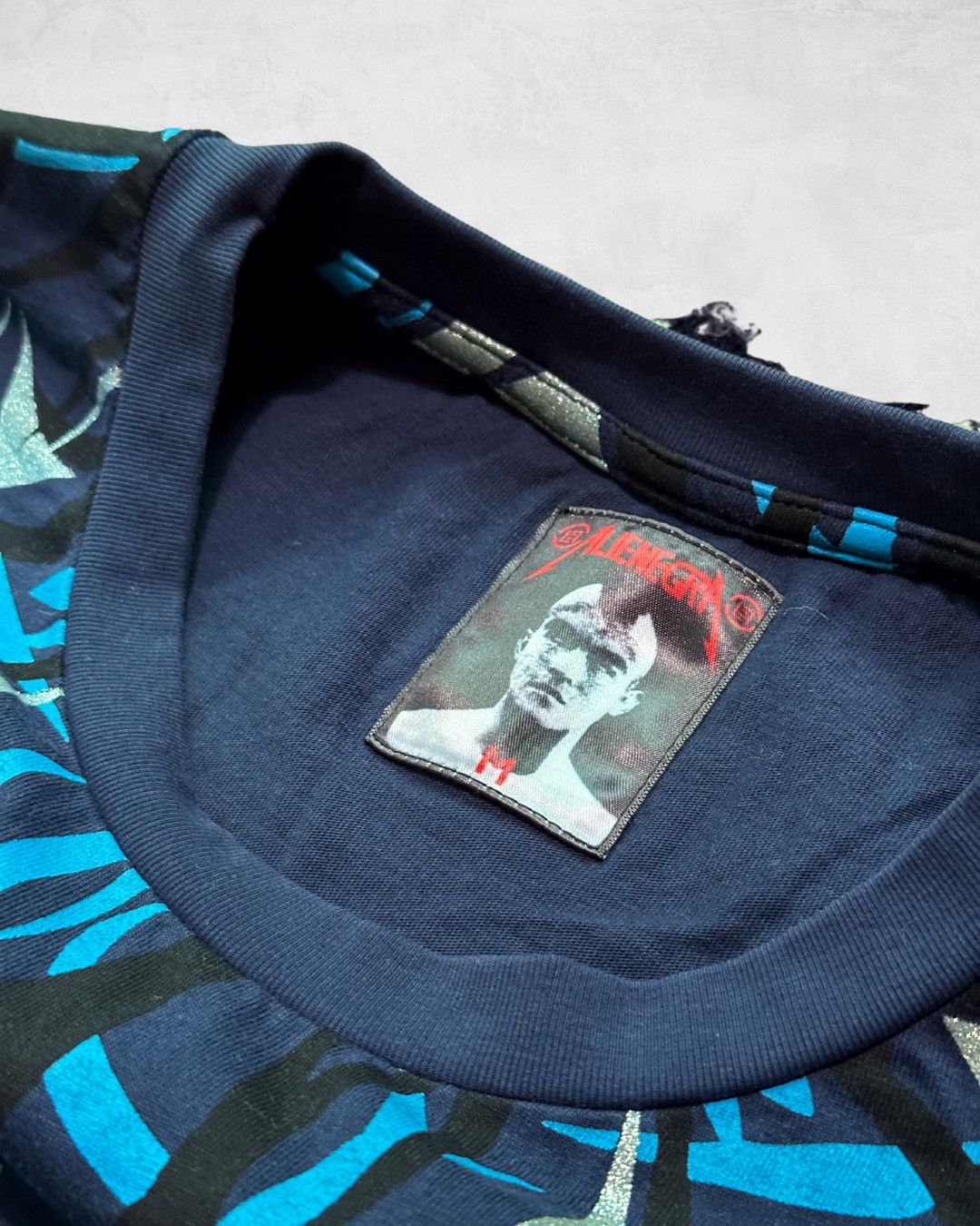 CLOT × Kazuki Kuraishi Blue Egra Alienegra FW17 Silver Detail Graffiti LS Shirt Size US M / EU 48-50 / 2 - 2 Thumbnail