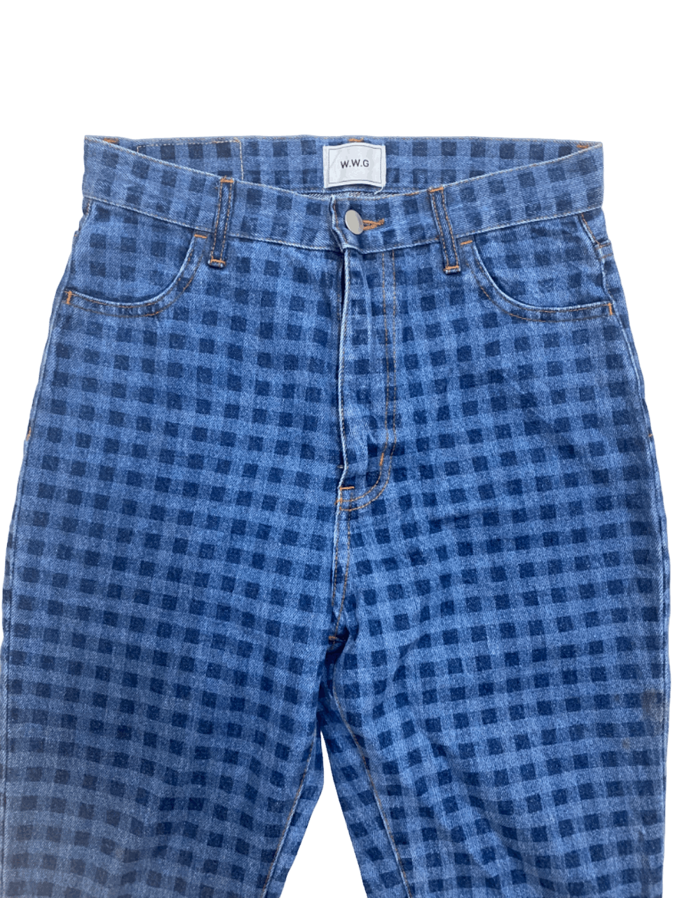If Six Was Nine × Le Grande Bleu (L.G.B.) Japanese WWG Checker Denim Jeans Size US 28 / EU 44 - 3 Thumbnail