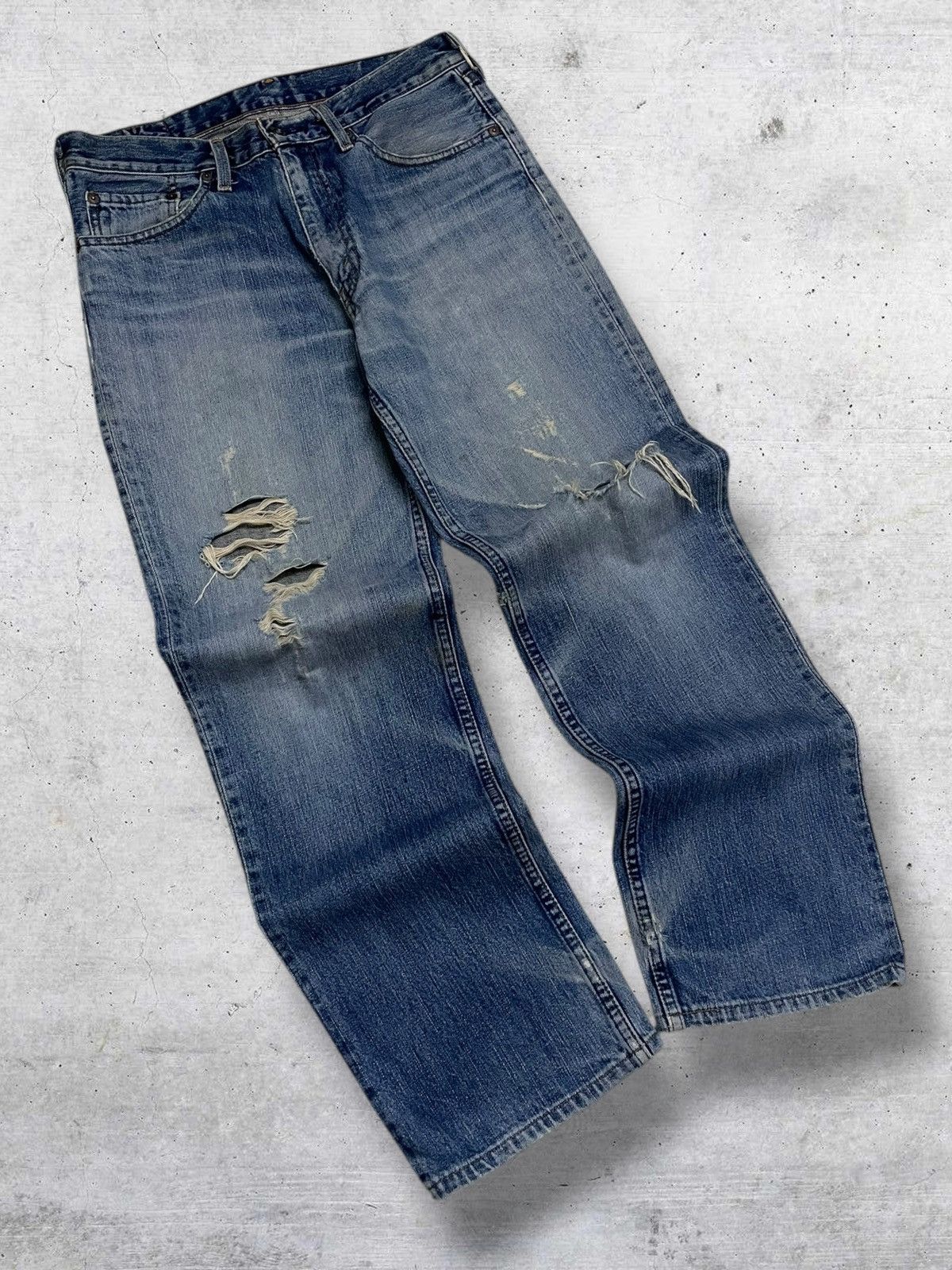 Levi's Vintage Clothing VINTAGE 502 LEVIS USA DESIGNER 90S RIPPED OG GRUNGE DENIM Size US 30 / EU 46 - 2 Thumbnail