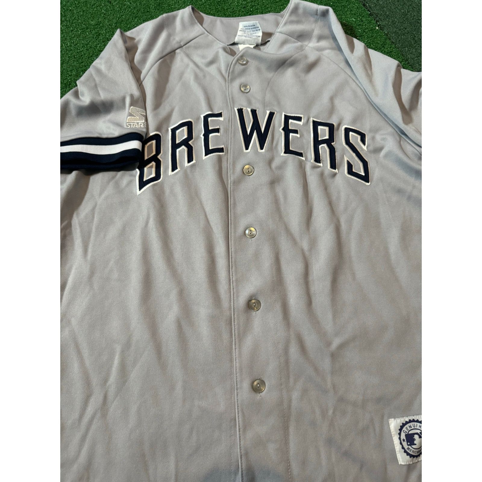 Starter Milwaukee Brewers Vintage Starter Jersey Sz XL Grey Size US XL / EU 56 / 4 - 2 Thumbnail