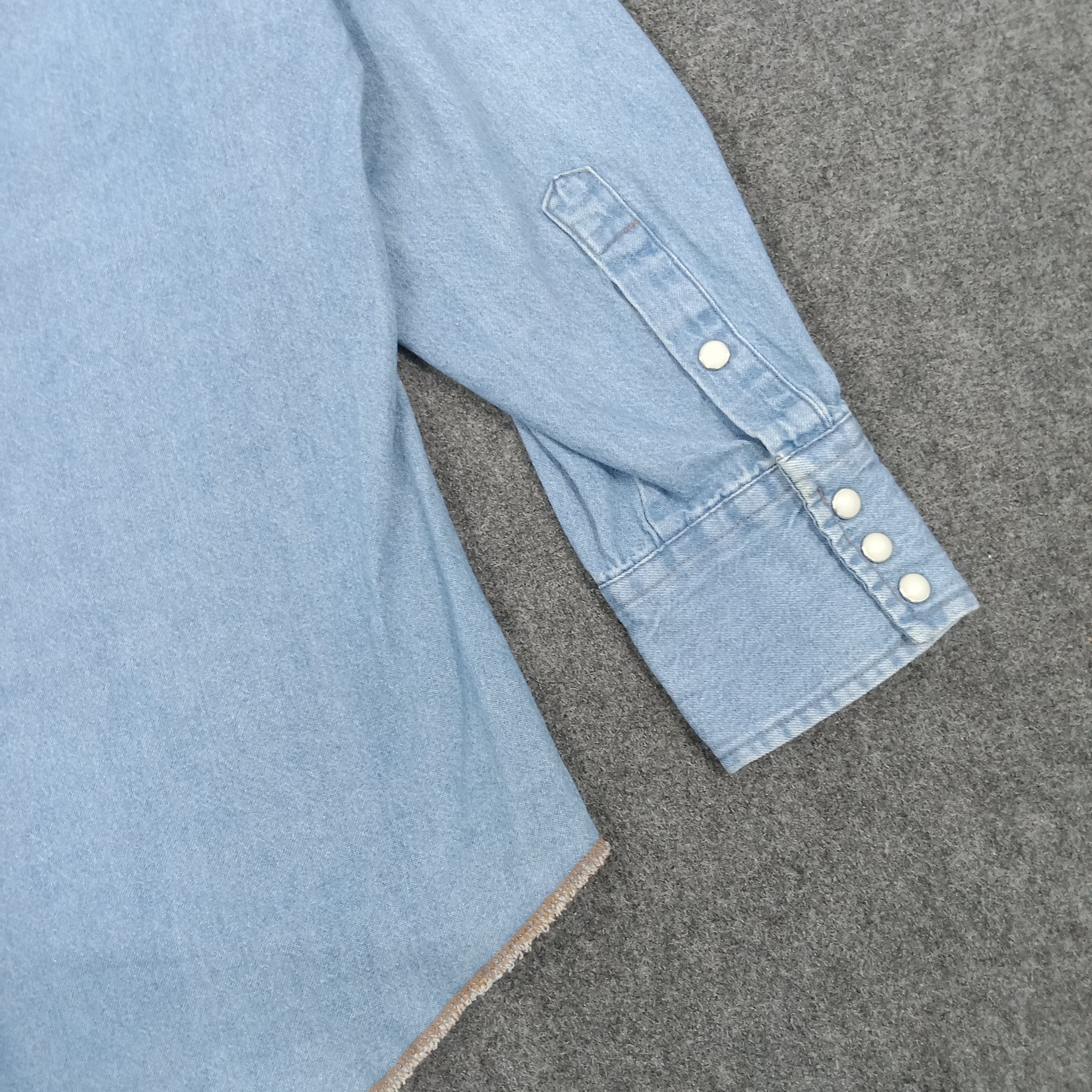 Vintage × Wrangler Wrangler American Denim Style Long Sleeve Shirt Size US L / EU 52-54 / 3 - 6 Thumbnail