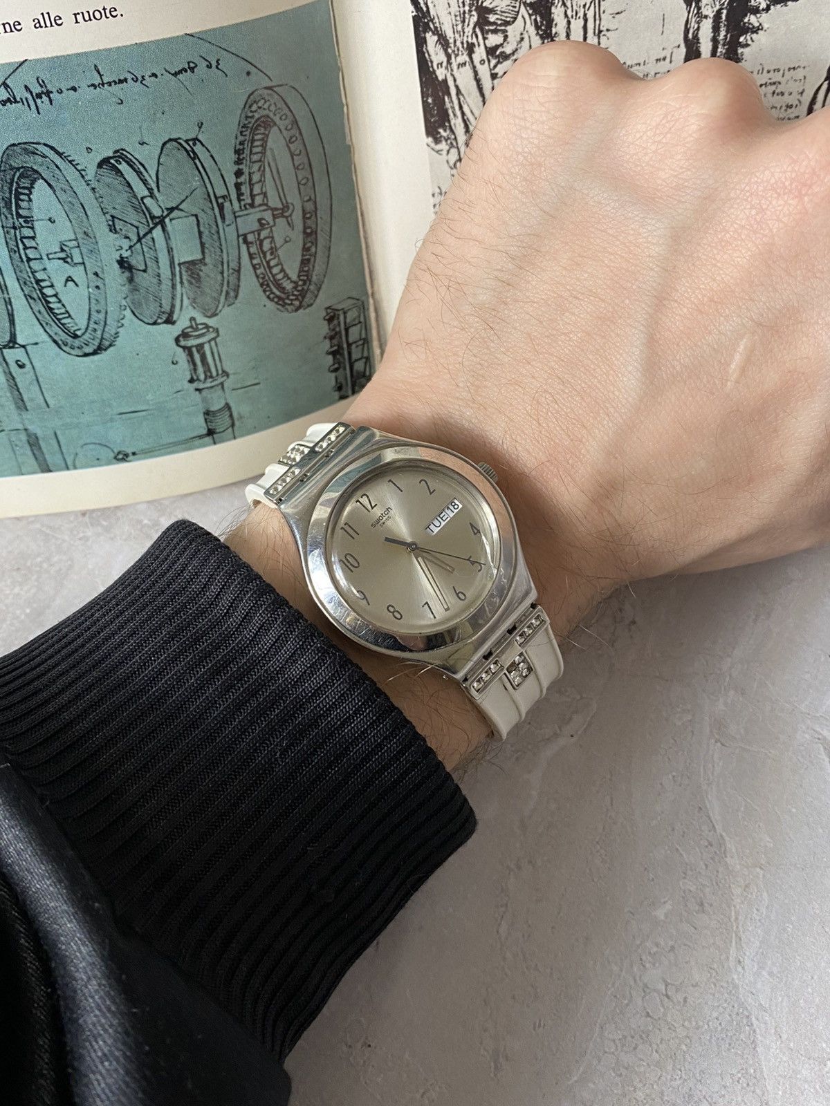 Swatch Swiss Swatch Irony Watch: Day/Date, White Strap, Day/Date Size ONE SIZE - 8 Thumbnail
