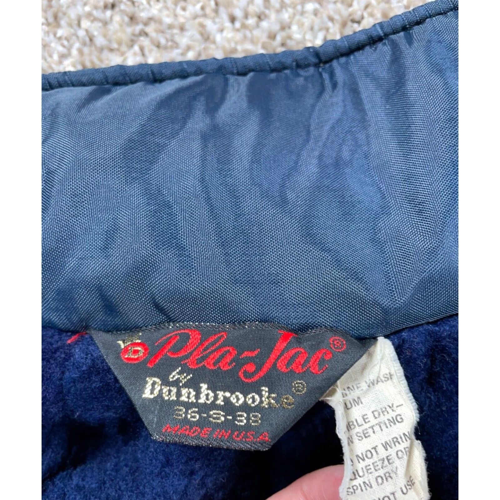 Dunbrooke VTG Dunbrooke Jacket Deep Pile Fleece Lined Blue Dark Blue Snap Button Adult 36 Regular Men Vintage Casual Workwear Size US XXS / EU 40 - 4 Thumbnail