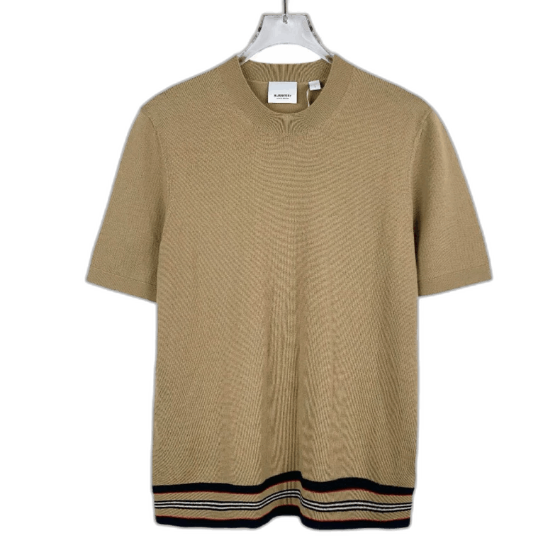 Burberry Burberry Short Sleeve Knit Top with Stripes Size L / US 10 / IT 46 - 1 Thumbnail