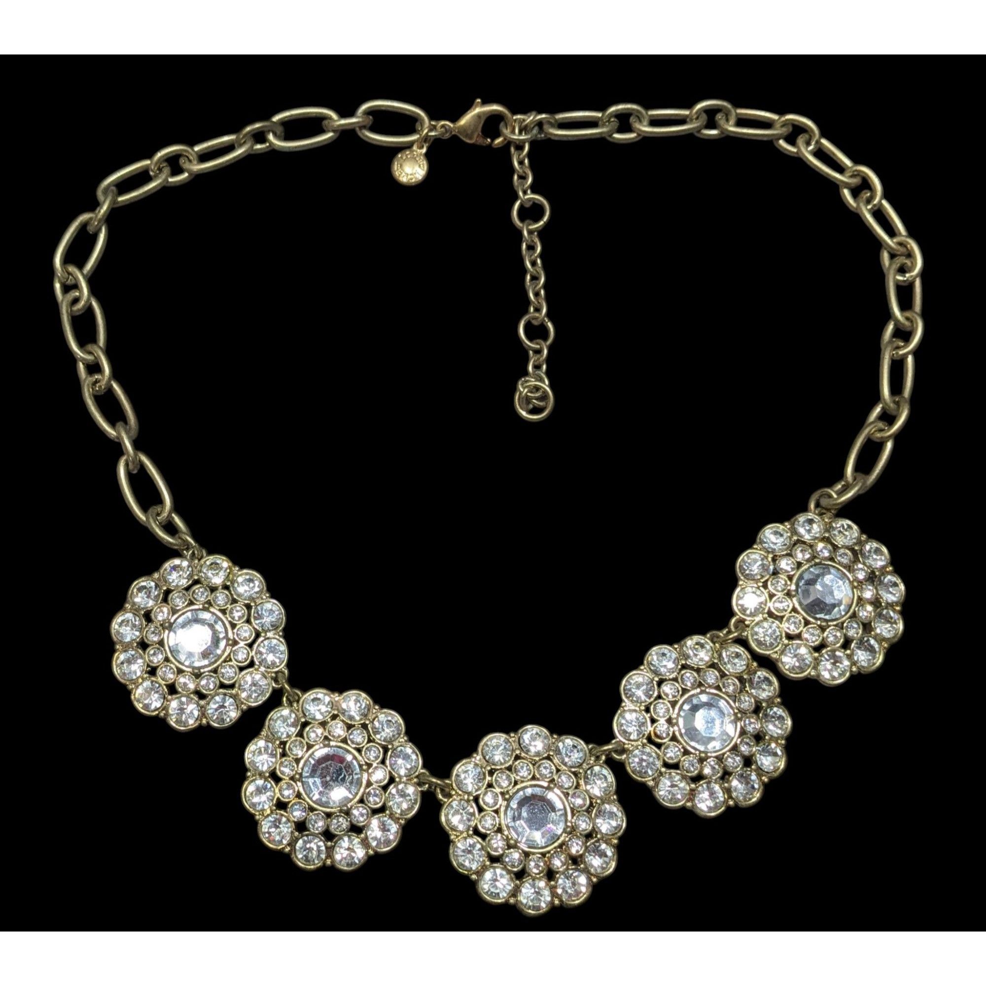 J.Crew J.Crew Preppy Glam Rhinestone Medallion Necklace Size ONE SIZE - 1 Thumbnail