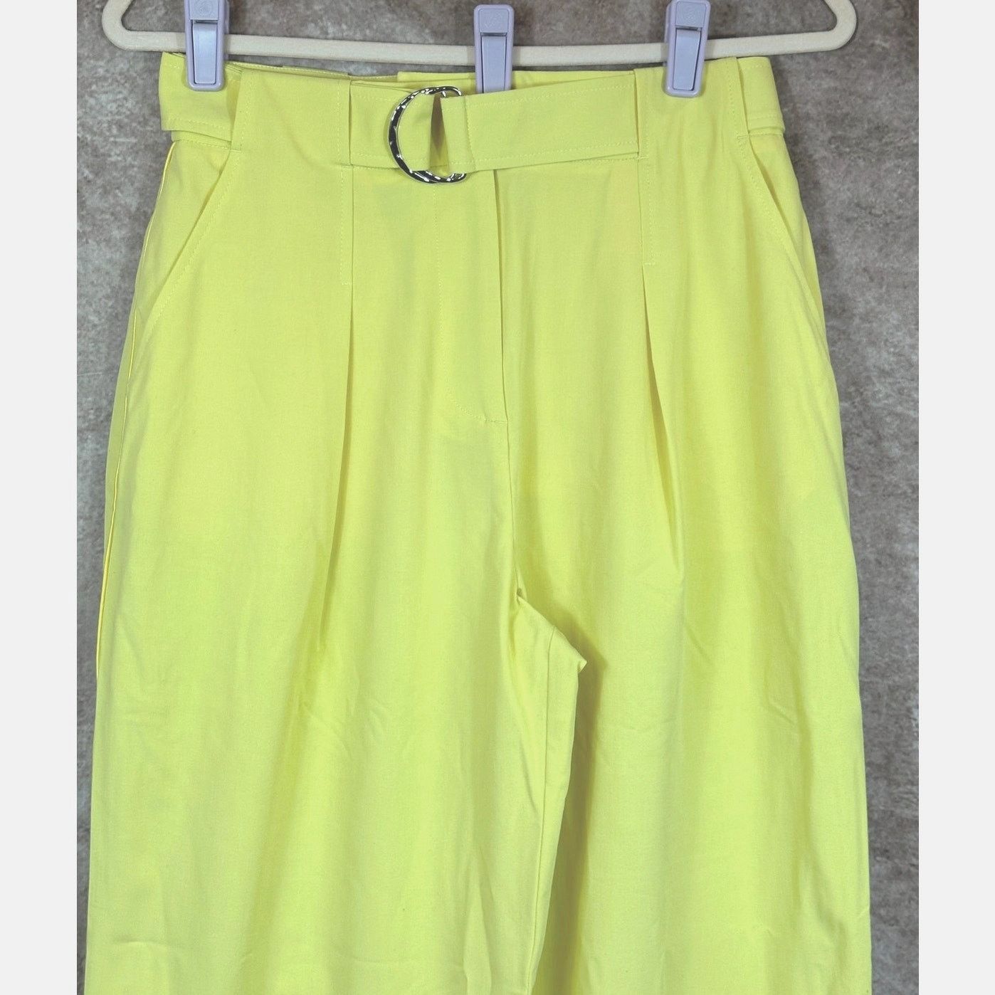 Tanya Taylor Tanya Taylor Tyler Cuffed Pleated Belted Pants Daffodil 4 Size 27" / US 4 / IT 40 - 9 Thumbnail
