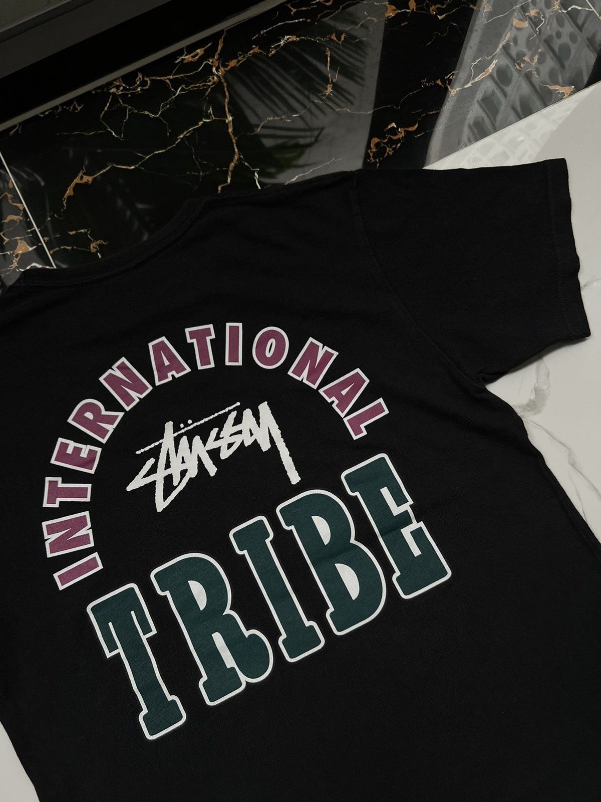 Stussy × Vintage 90’s STUSSY INTERNATIONAL TRIBE RARE BOG LOGO TEE Size US M / EU 48-50 / 2 - 3 Thumbnail