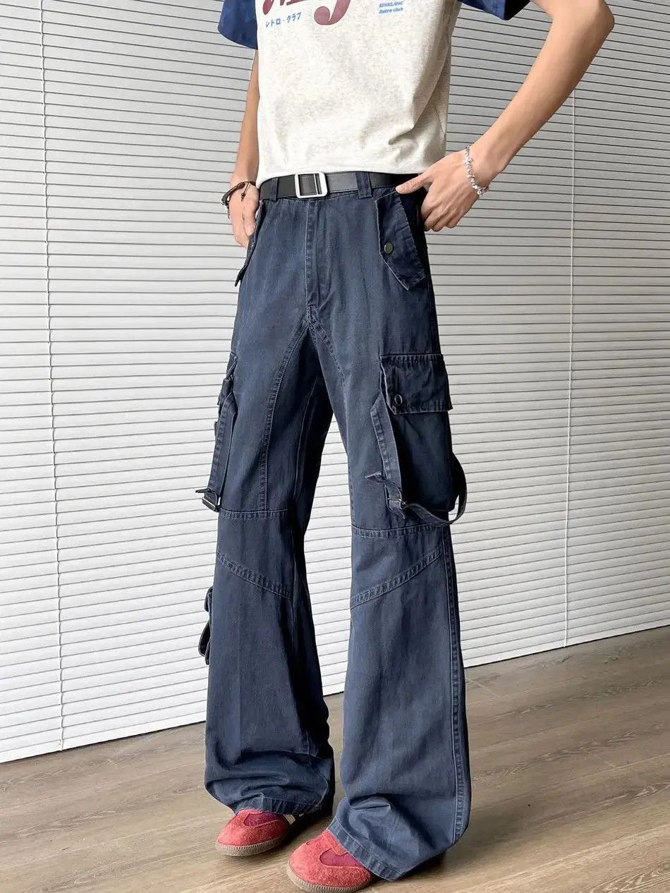 Japanese Brand Retro loose wide leg straight leg pocket jeans Size US 32 / EU 48 - 3 Thumbnail
