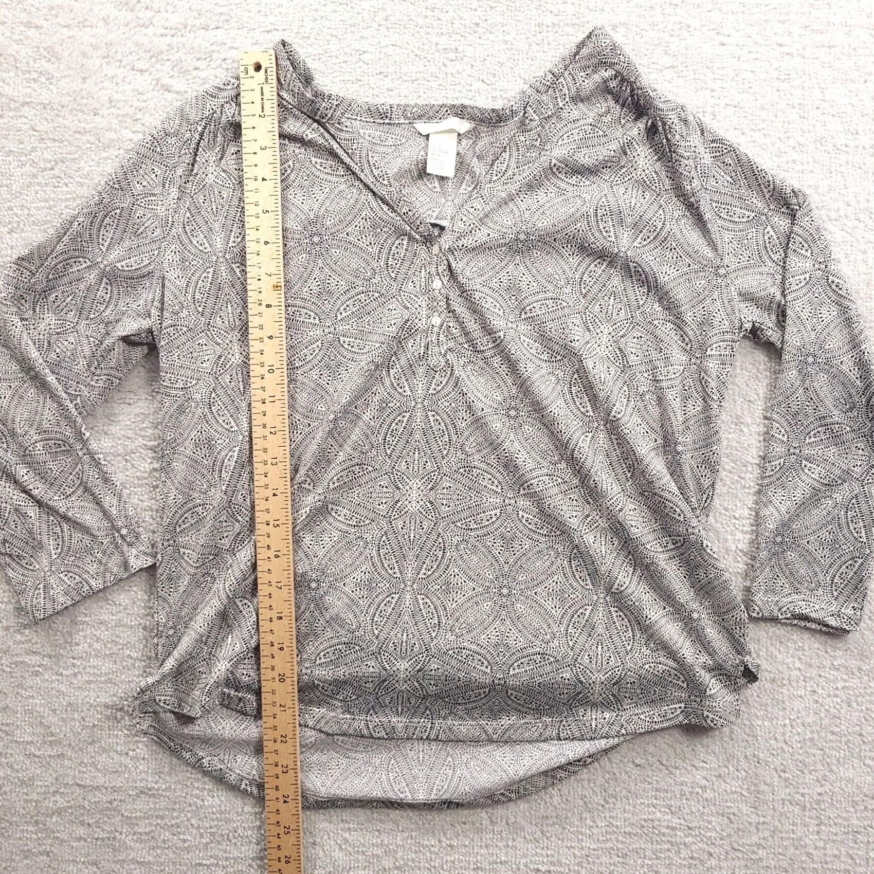 H&M H&M Blouse Womens M Women Size Long Sleeve Lightweight Neck Casual Geometric Size M / US 6-8 / IT 42-44 - 5 Thumbnail