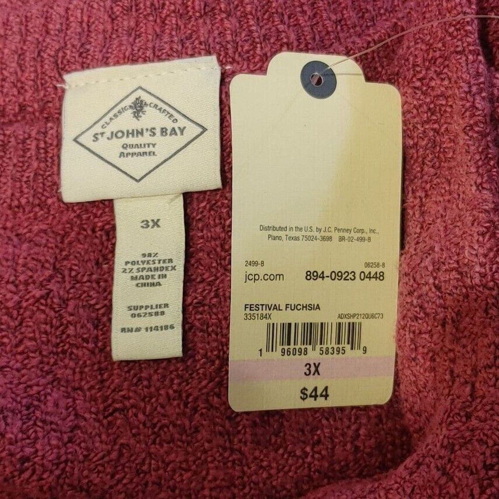 Other ST John's Bay Women's Red Long Sleeve Wool Knit Pull-Over Sw Size 3XL / US 20-22 - 3 Thumbnail