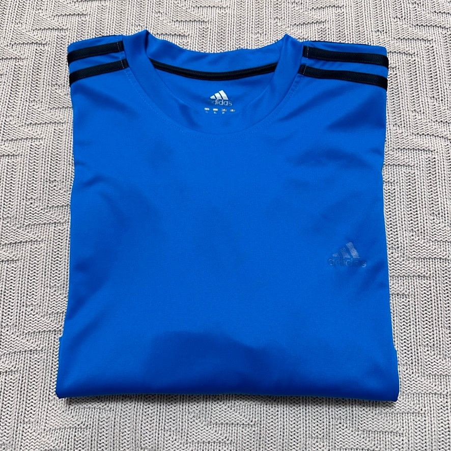 Adidas Adidas blue classic three stripe athletic shirt size XL Size US XL / EU 56 / 4 - 1 Thumbnail