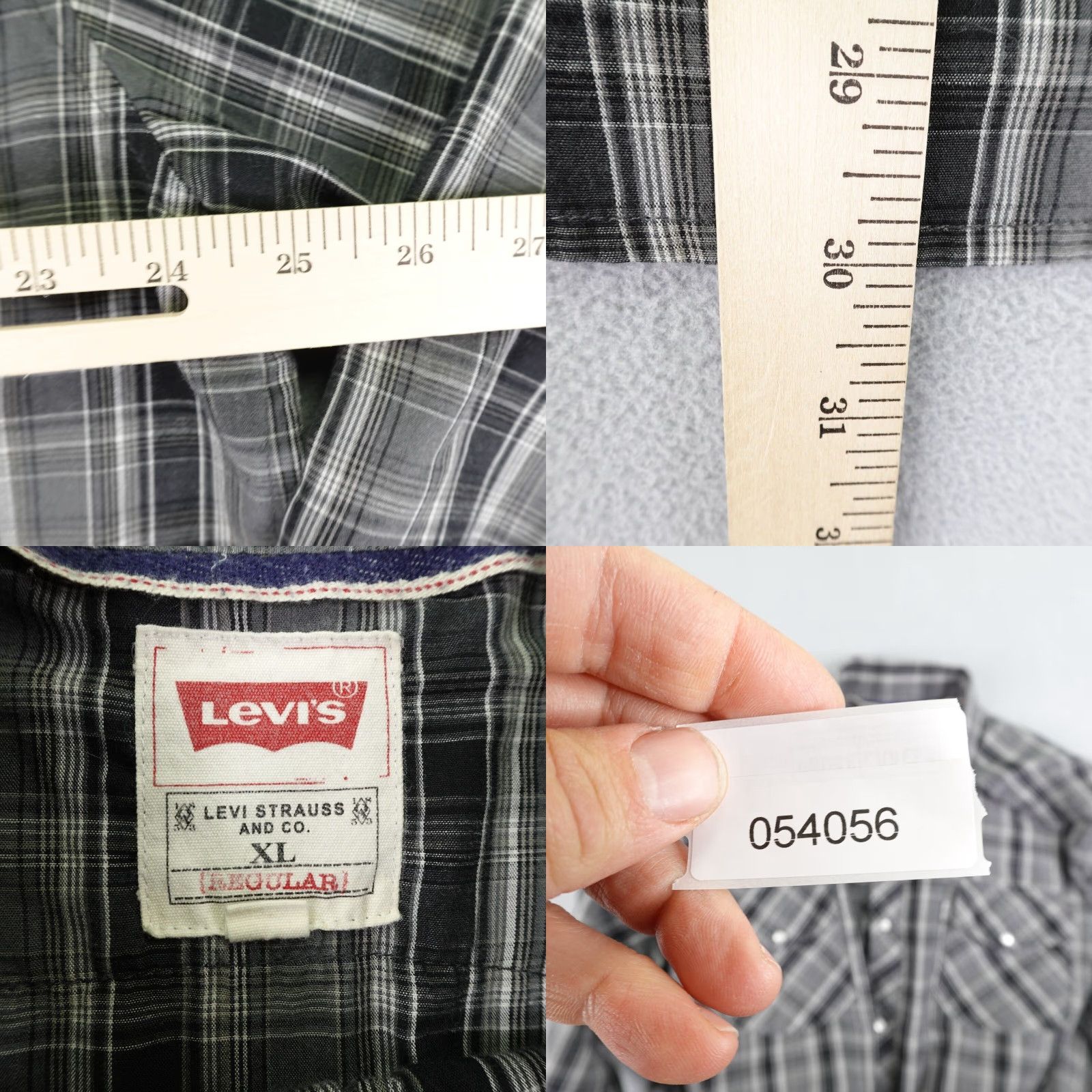 Levi's VINTAGE Levi's Shirt Mens XL Gray Plaid Western Pearl Snap White Tab Rodeo Rancher Cowboy Size US XL / EU 56 / 4 - 8 Thumbnail