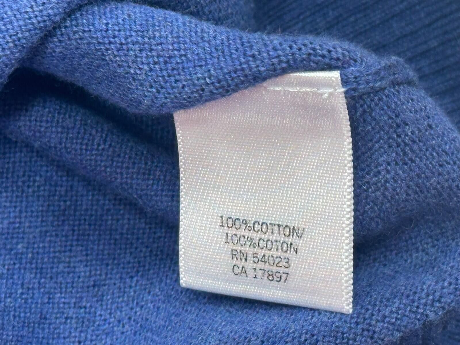 Banana Republic Banana Republic 100% Cotton V-Neck L/S Sweater Blue Mens M Size US M / EU 48-50 / 2 - 6 Thumbnail