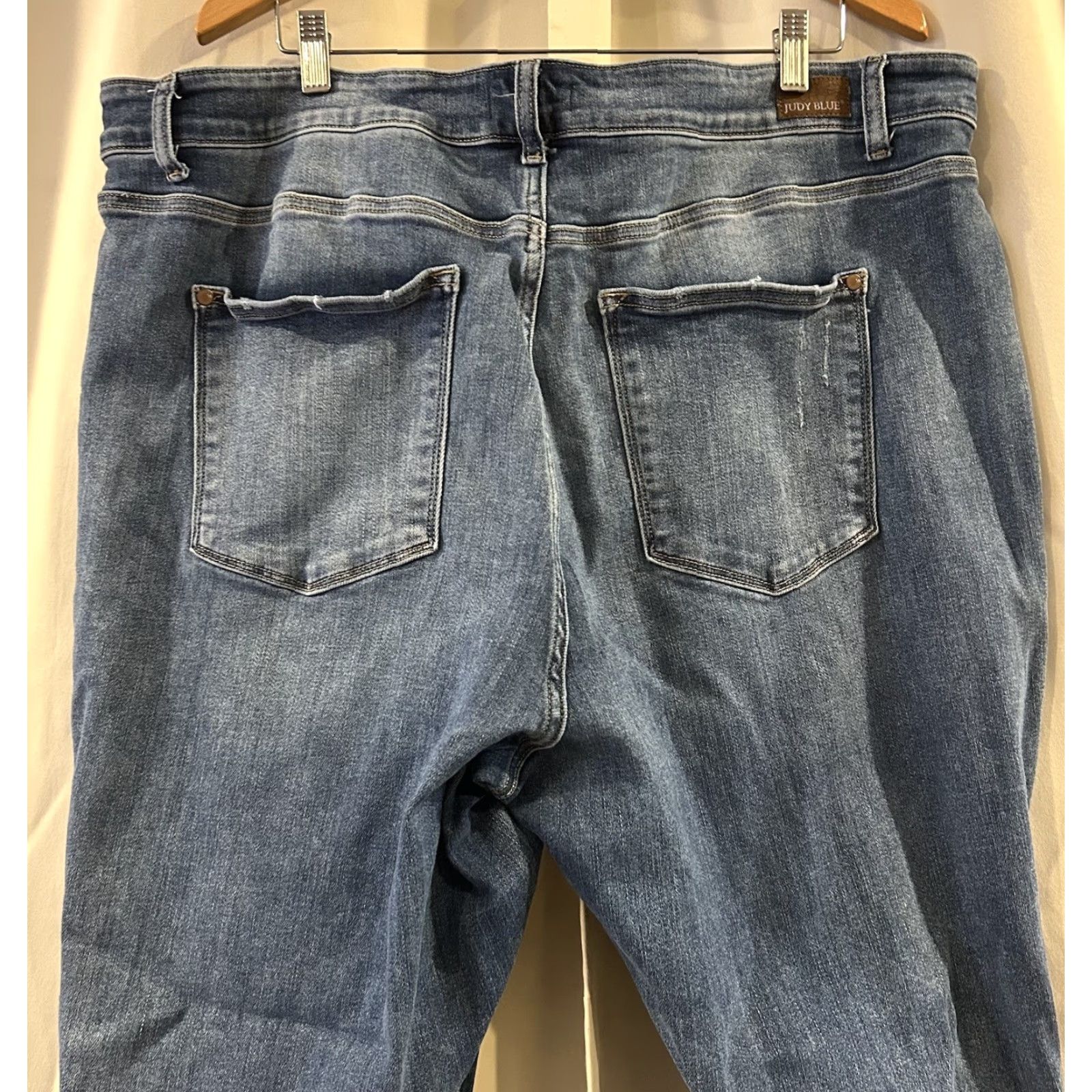 Vintage Judy Blue Jeans Womens 24W Distressed High Rise Straight Fit Stretch Jeans Size 42" / US 20 - 6 Thumbnail