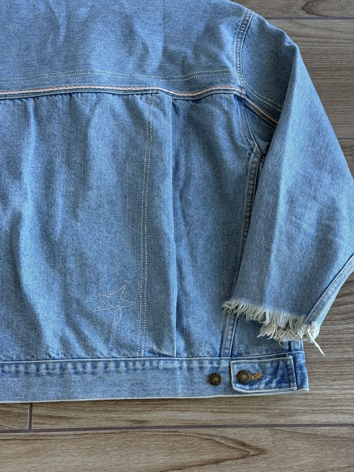 Paly Hollywood PALY Cropped Denim Jacket Light Blue Size US XXL / EU 58 / 5 - 8 Thumbnail