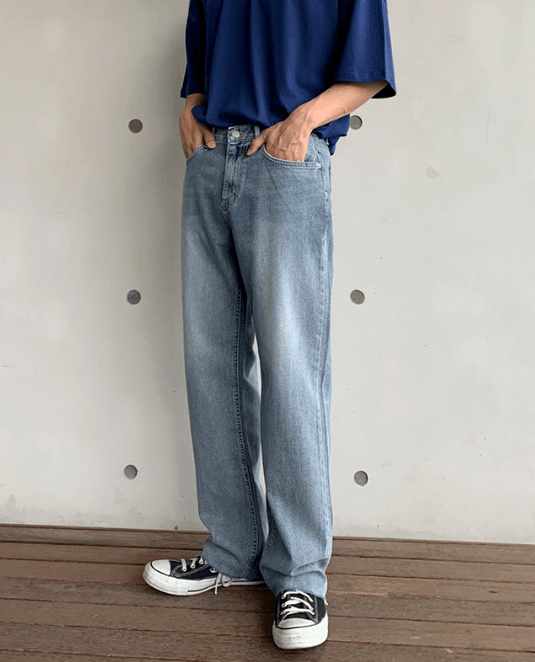 Japanese Brand × Jean Washed straight wide-leg vintage trendy jeans Size US 34 / EU 50 - 2 Thumbnail
