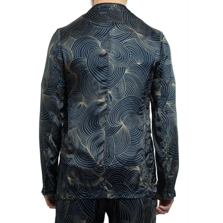 Dries Van Noten o1tko10426 Geometric Satin Light Blazer Jacket in Multicolor Size US M / EU 48-50 / 2 - 4 Thumbnail