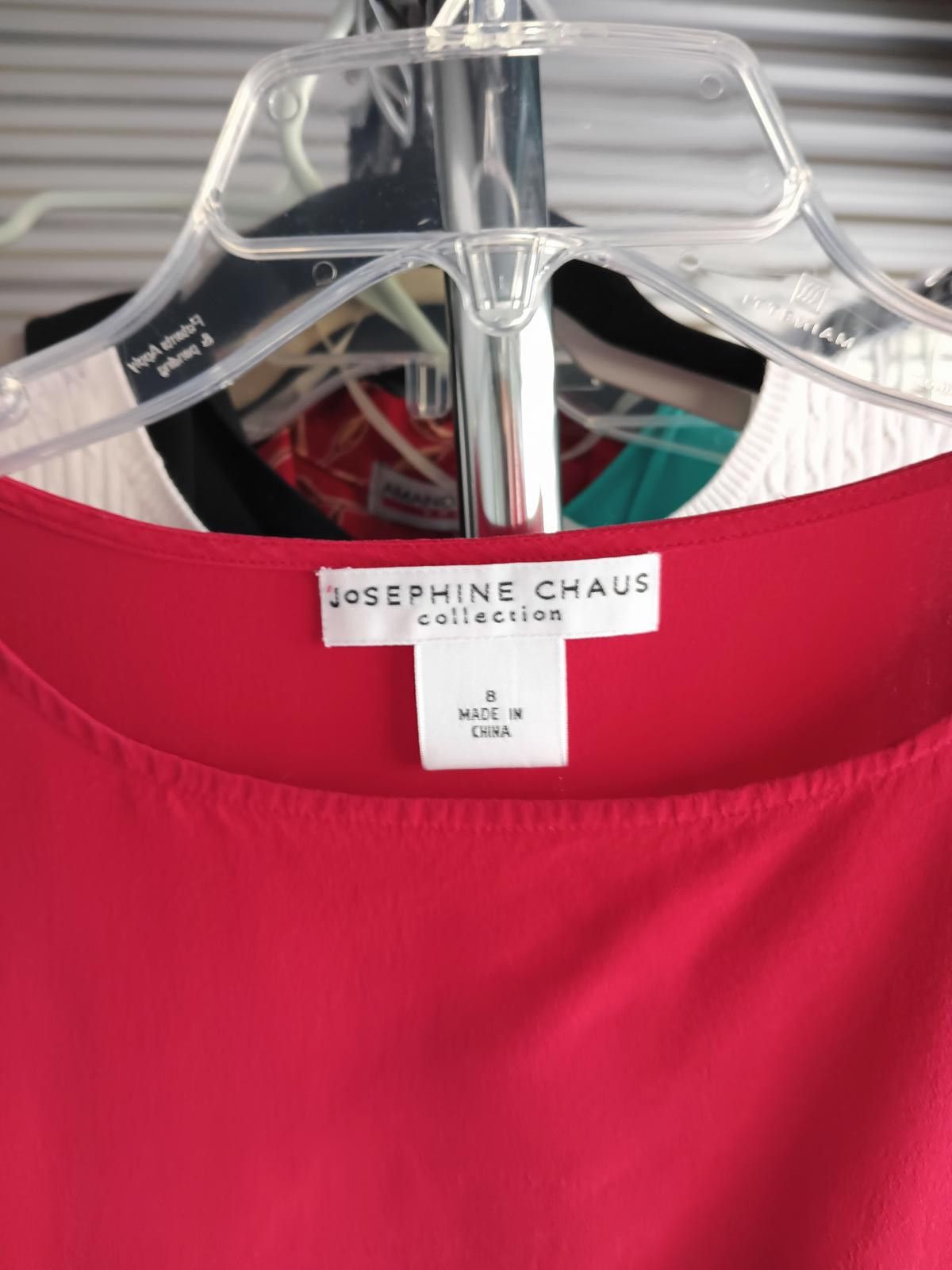 Designer Josephine Chaus Elegant Red Silk Blouse Size M / US 6-8 / IT 42-44 - 3 Thumbnail