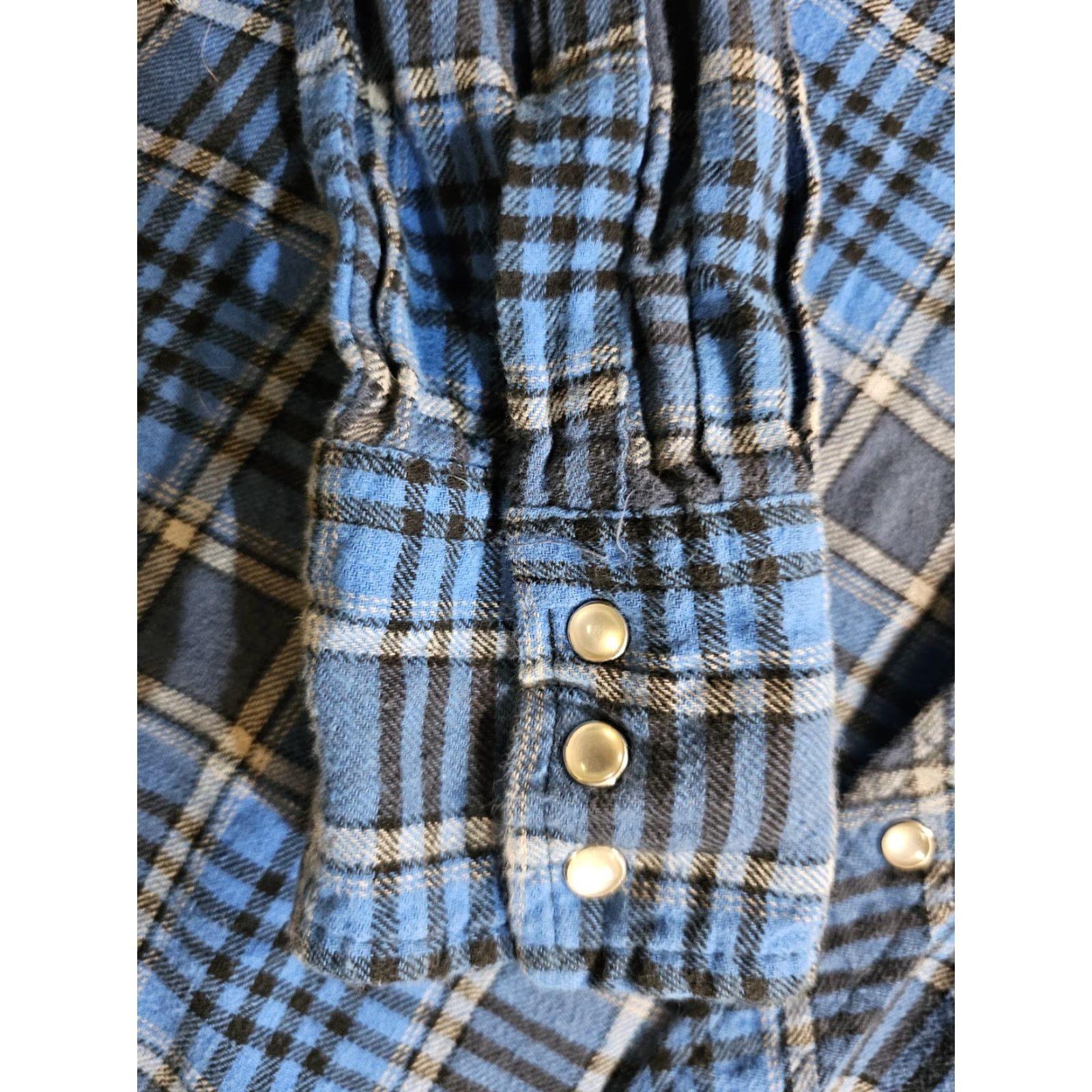 Wrangler VINTAGE Wrangler Wrancher Mens 100% Cotton Plaid Pearl Snap Western Shirt XL Blue Mens Size US XL / EU 56 / 4 - 6 Thumbnail