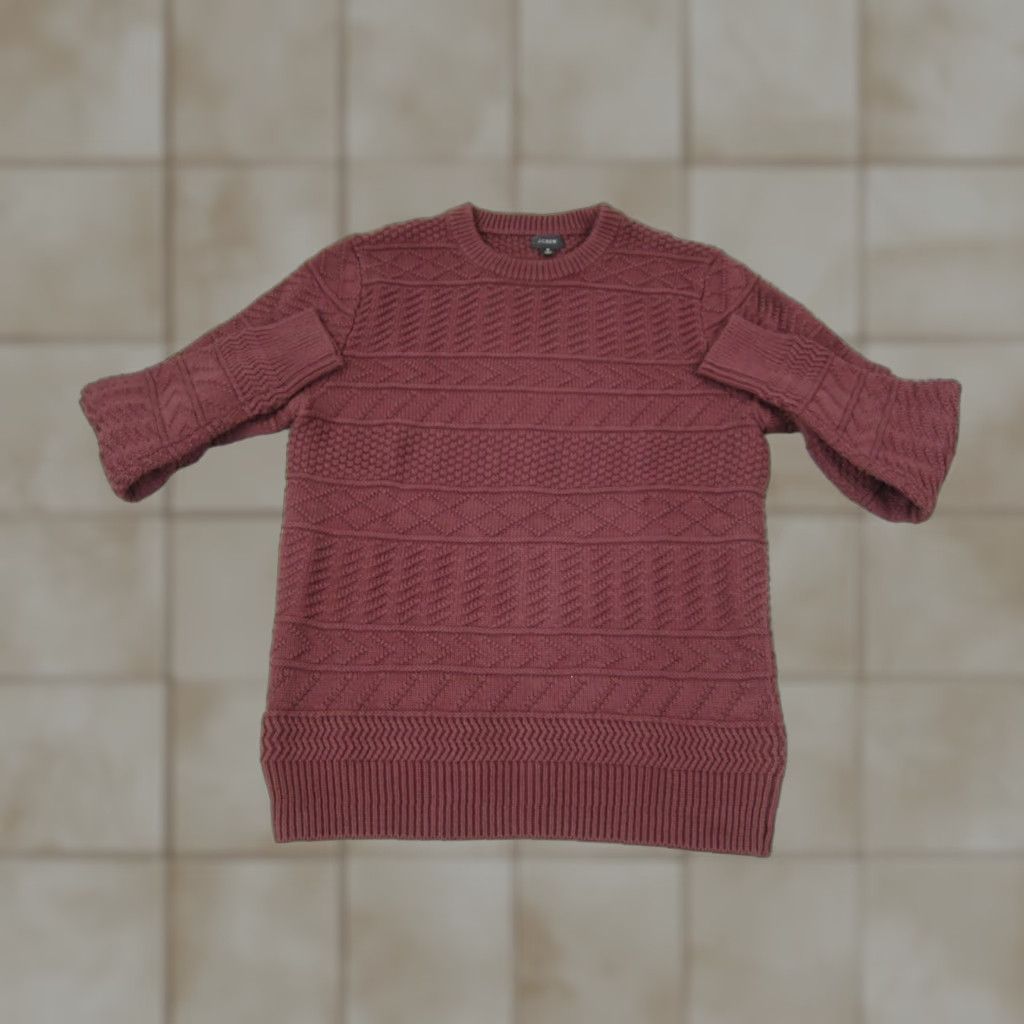 J.Crew J.Crew Sweater Mens Adult Medium Red Cotton Knit Guernsey Stitch Pullover Crew Neck Long Sleeve Regular Fit Classic Outdoor Preppy Logo Vintage No Size US M / EU 48-50 / 2 - 1 Thumbnail