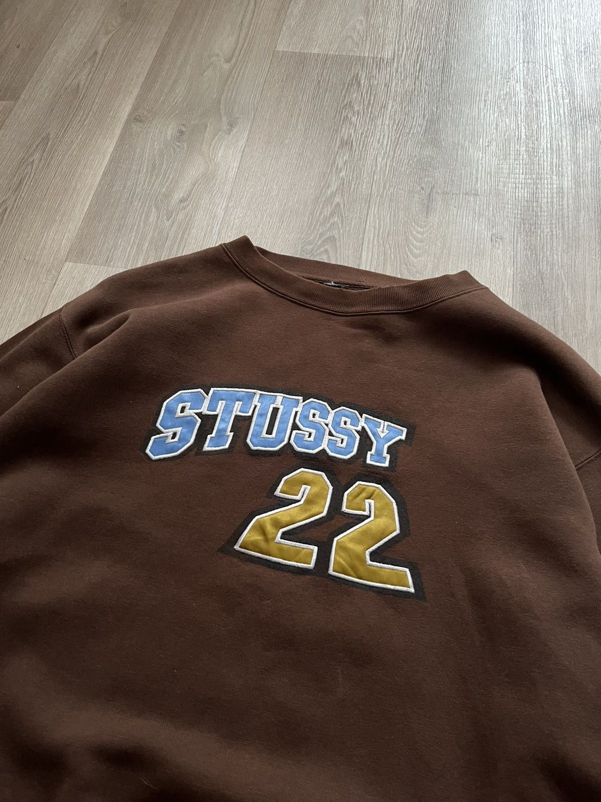 Stussy × Vintage Vintage Crewneck Stussy Brown Boxy Fit Sweatshirt Size US M / EU 48-50 / 2 - 2 Thumbnail