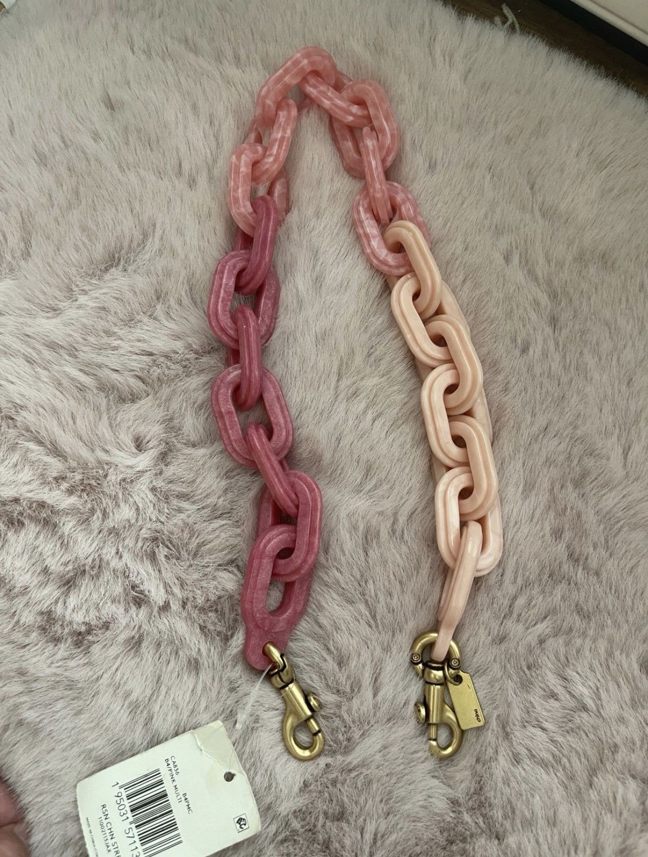 Coach coach SHORT CHAIN STRAP WITH RECYCLED RESIN Color: B4/Pink M Size ONE SIZE - 1 Thumbnail