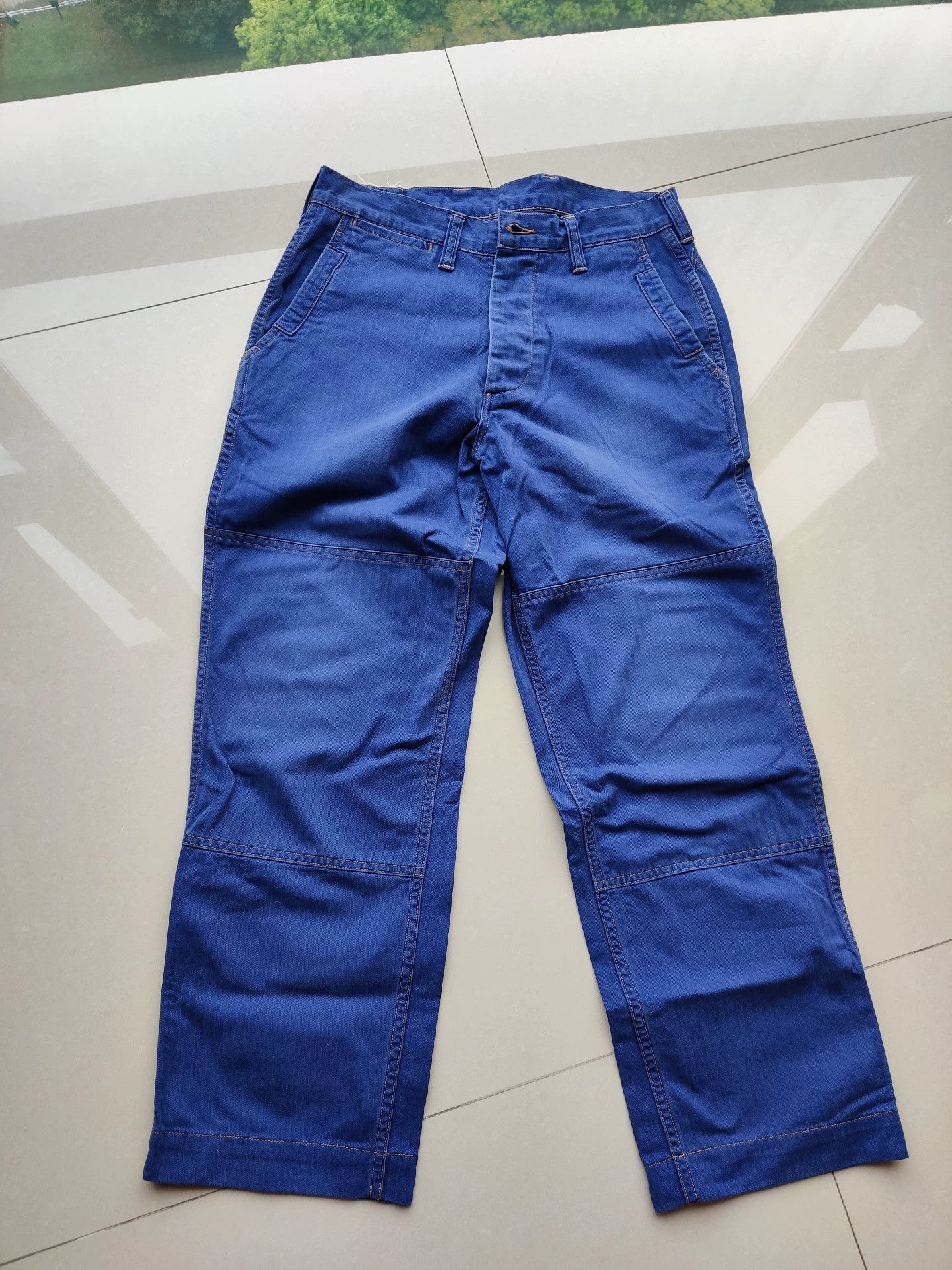 Freewheelers Bootleggers Derrickman Herringbone Blue 30 Size US 30 / EU 46 - 1 Thumbnail