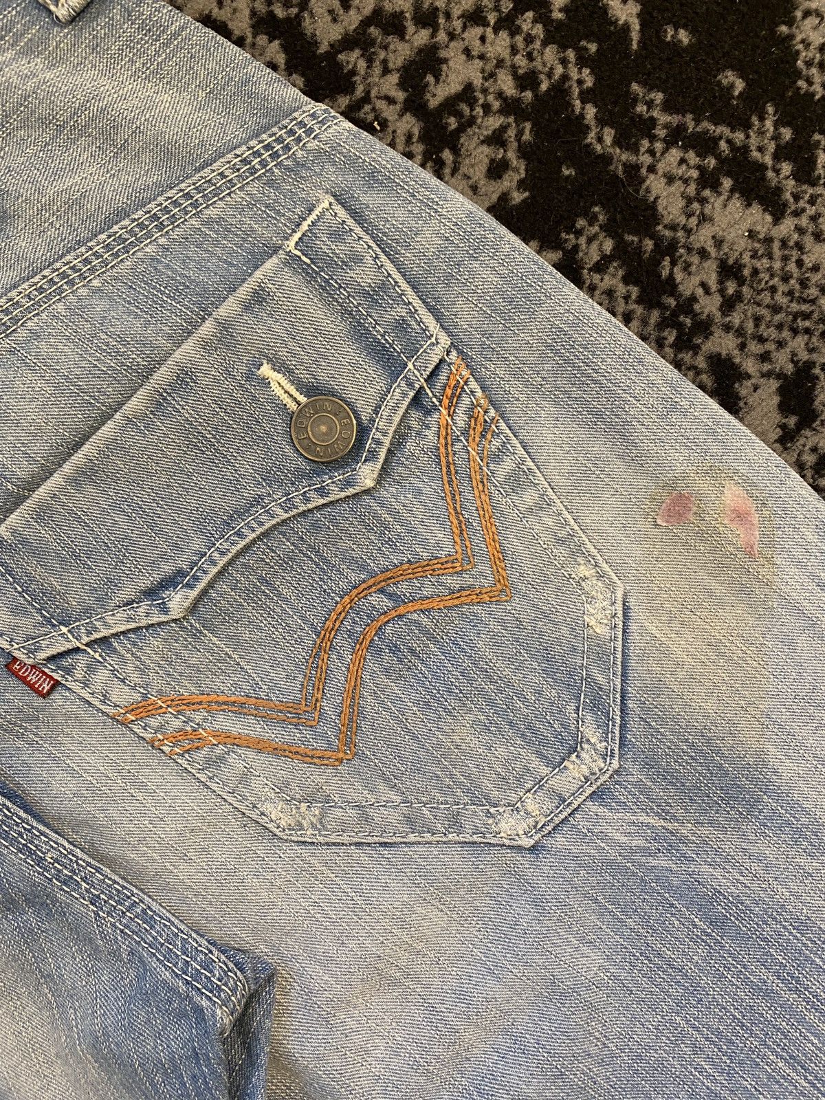 Edwin Edwin Japanese Brand Washed Patchwork Denim Jeans Size US 30 / EU 46 - 8 Thumbnail