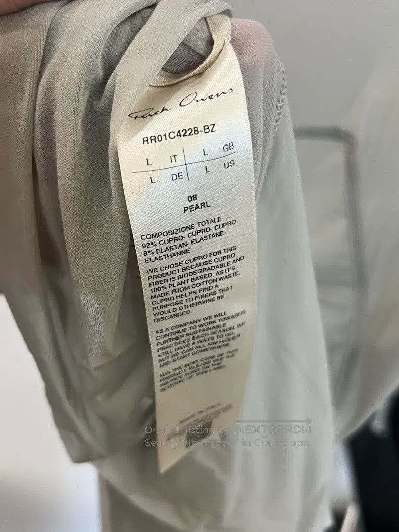 Rick Owens RICK OWENS Semi-transparent long-sleeve undershirt, size L Size L / US 10 / IT 46 - 6 Thumbnail