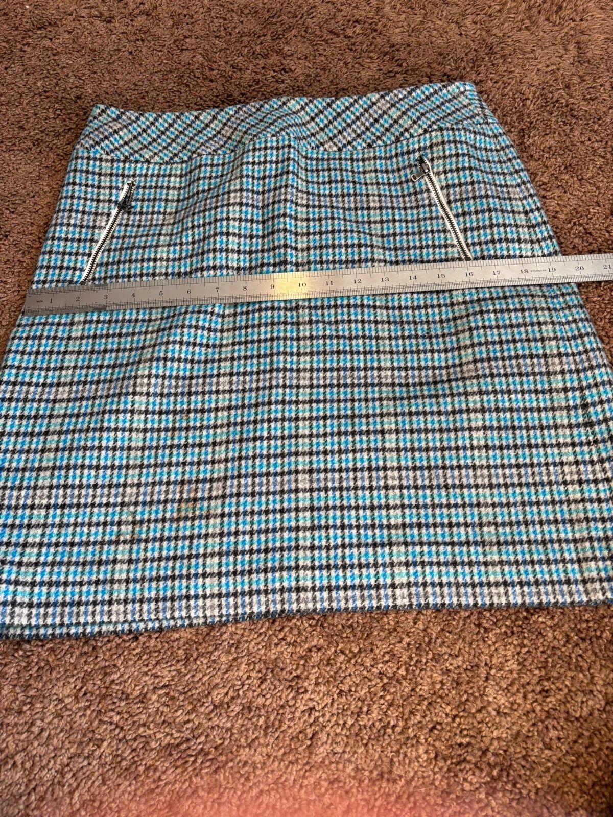 Talbots Talbots Skirt Women's Blue Black Wool Blend Plaid A-Line Size 30" / US 8 / IT 44 - 8 Thumbnail