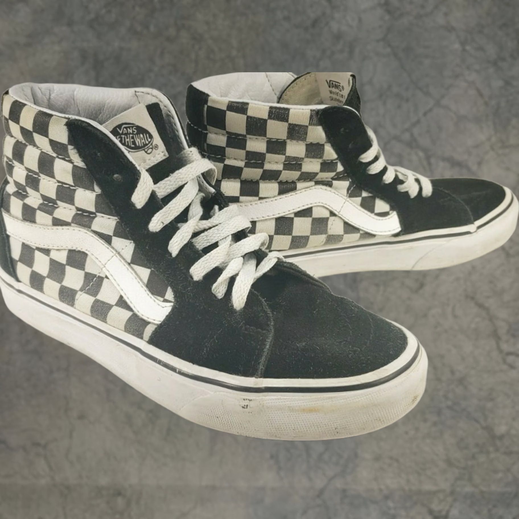 Vans VANS HIGH TOP SNEAKERS SHOES BLACK SUEDE B/W CHECKERBOARD MEN’S 6 WOMEN’S 7.5 Size M / US 6-8 / IT 42-44 - 1 Thumbnail