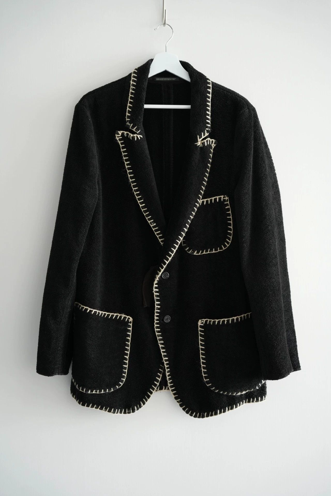 Yohji Yamamoto Yohji Yamamoto 12AW Hand-sewn Contrast Wool Blazer Size US M / EU 48-50 / 2 - 1 Thumbnail