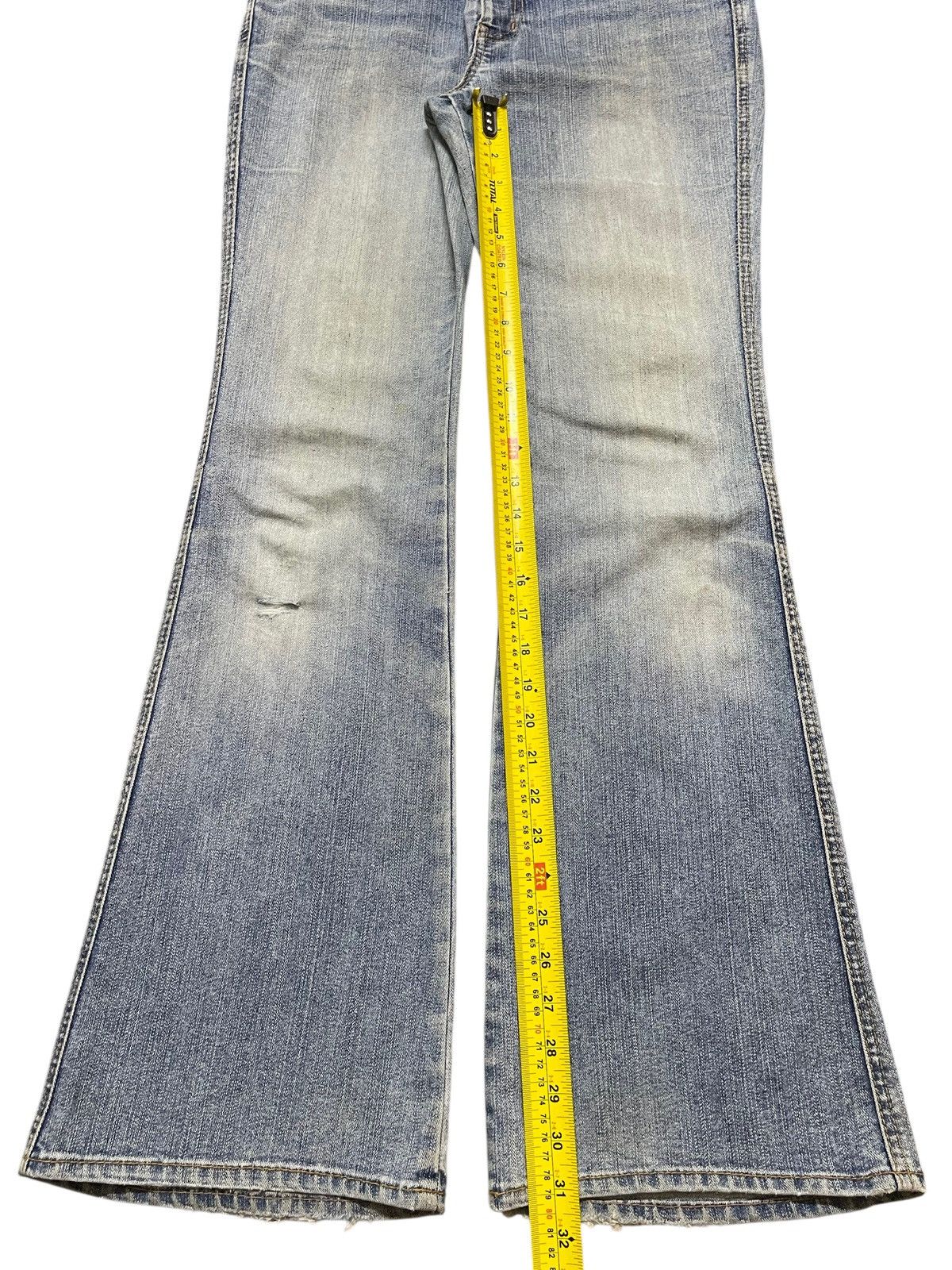Hysteric Glamour Vintage Japan Brand Blue Wash Faded Style Flare Wide Leg Size US 30 / EU 46 - 13 Thumbnail