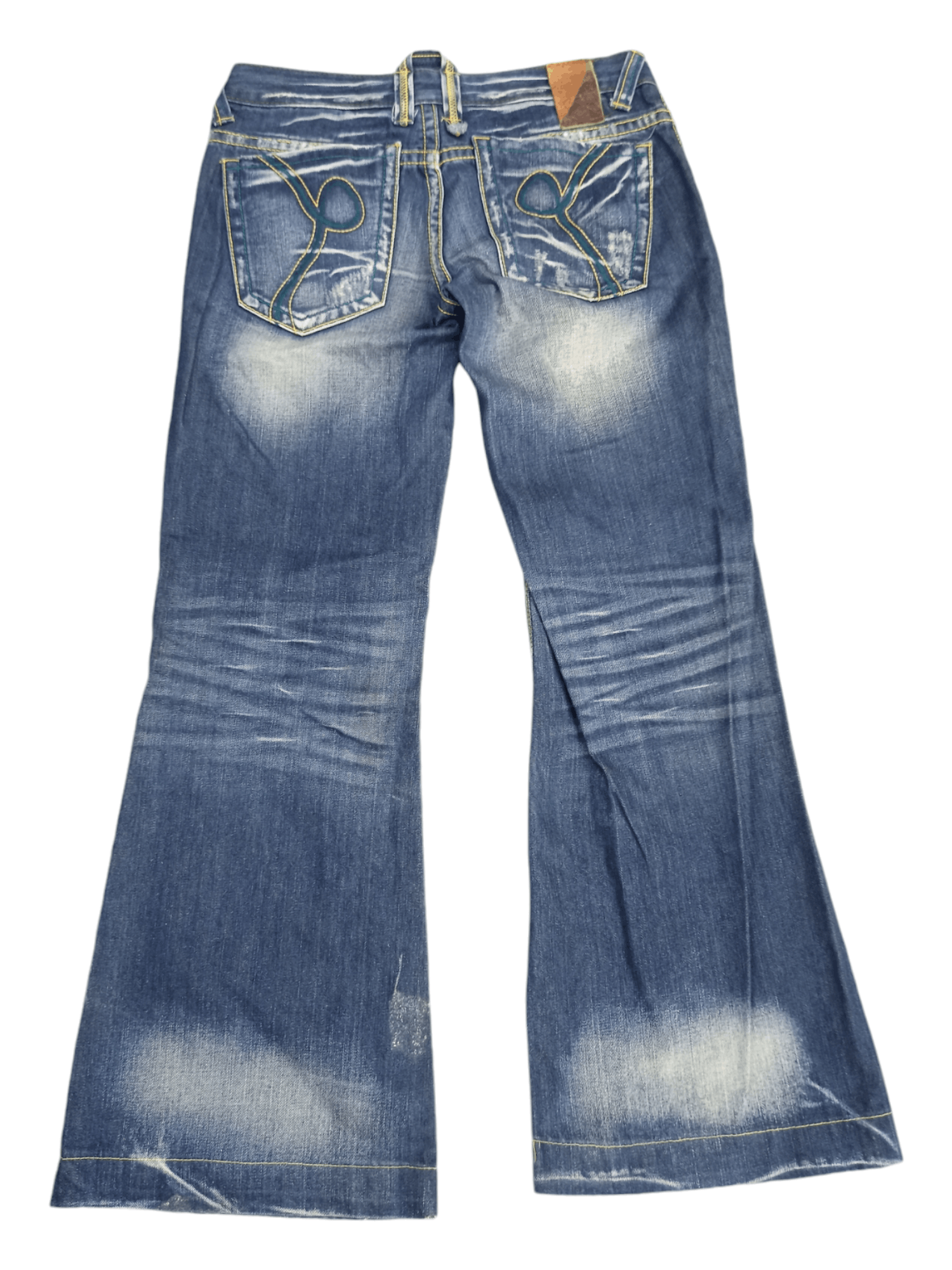 Japanese Brand Anna Kerry Low Rise Mud Max Super Flare Jeans Size US 27 - 2 Thumbnail