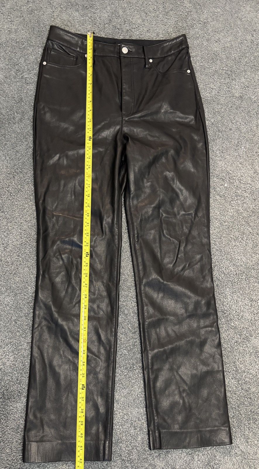 Express Express 90s slim Super High Rise Faux Leather Pants - sz 10R Size 32" / US 10 / IT 46 - 8 Thumbnail
