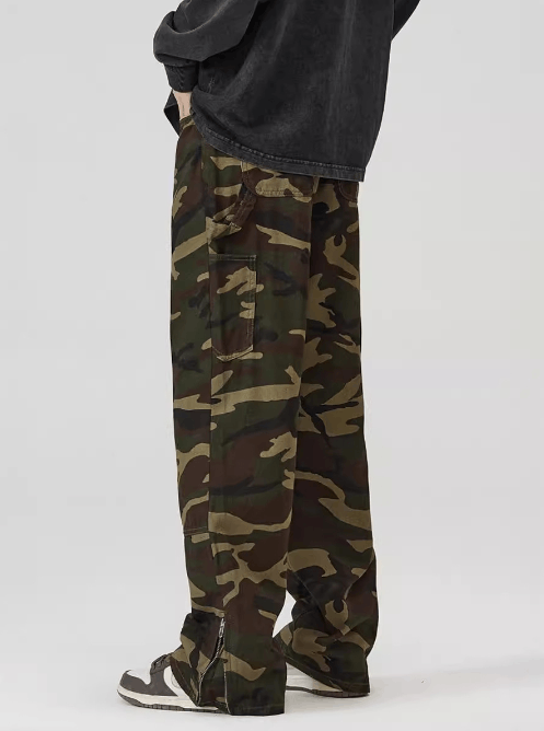 Japanese Brand × Jean American retro camouflage zipper straight baggy jeans Size US 32 / EU 48 - 4 Thumbnail