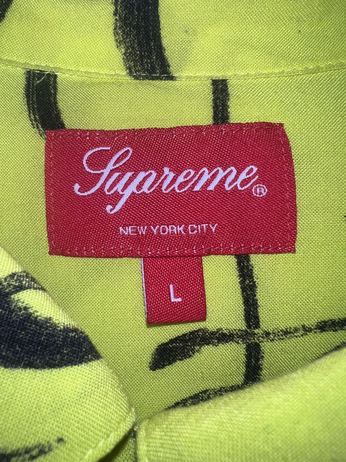 Supreme Black Ark Rayon S/S Shirt Fluorescent Yellow