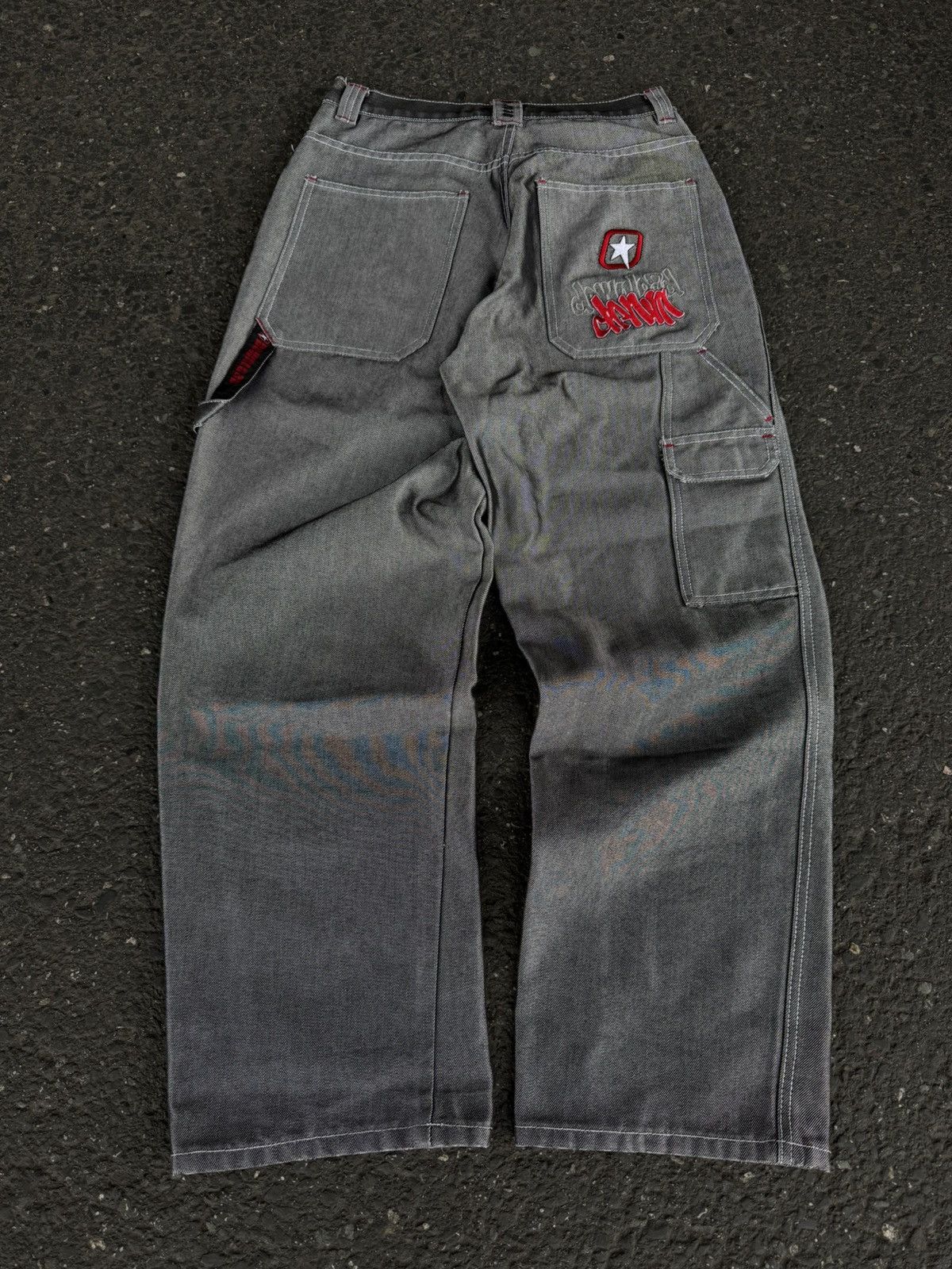 Designer × Vintage Grey Carpenter Jeans Patchwork Y2K Rap Skate Size US 32 / EU 48 - 1 Thumbnail