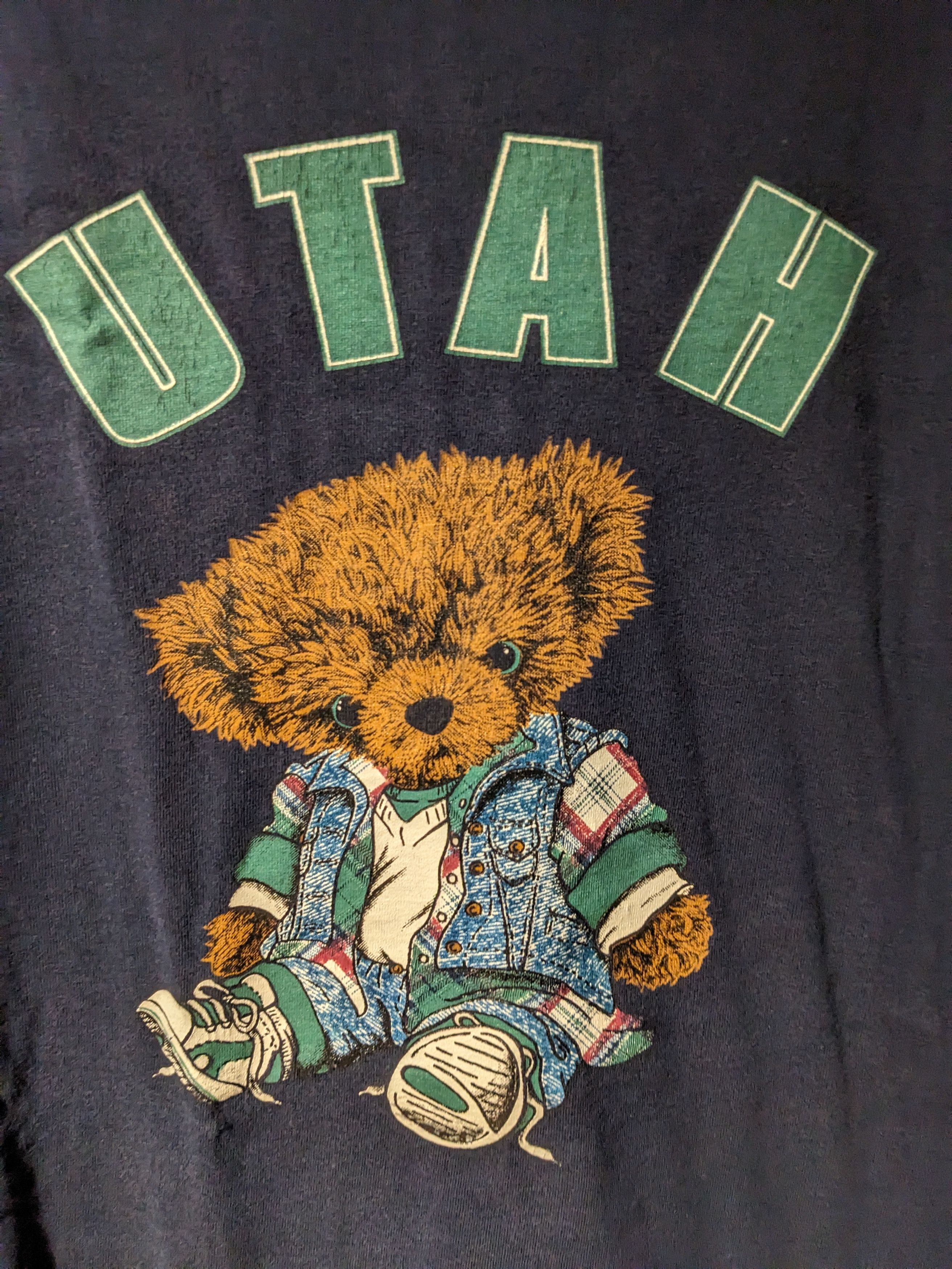 Vintage Vintage 90s Utah Bear Animal Nature Blue X-Large T-Shirt Size US XL / EU 56 / 4 - 2 Thumbnail