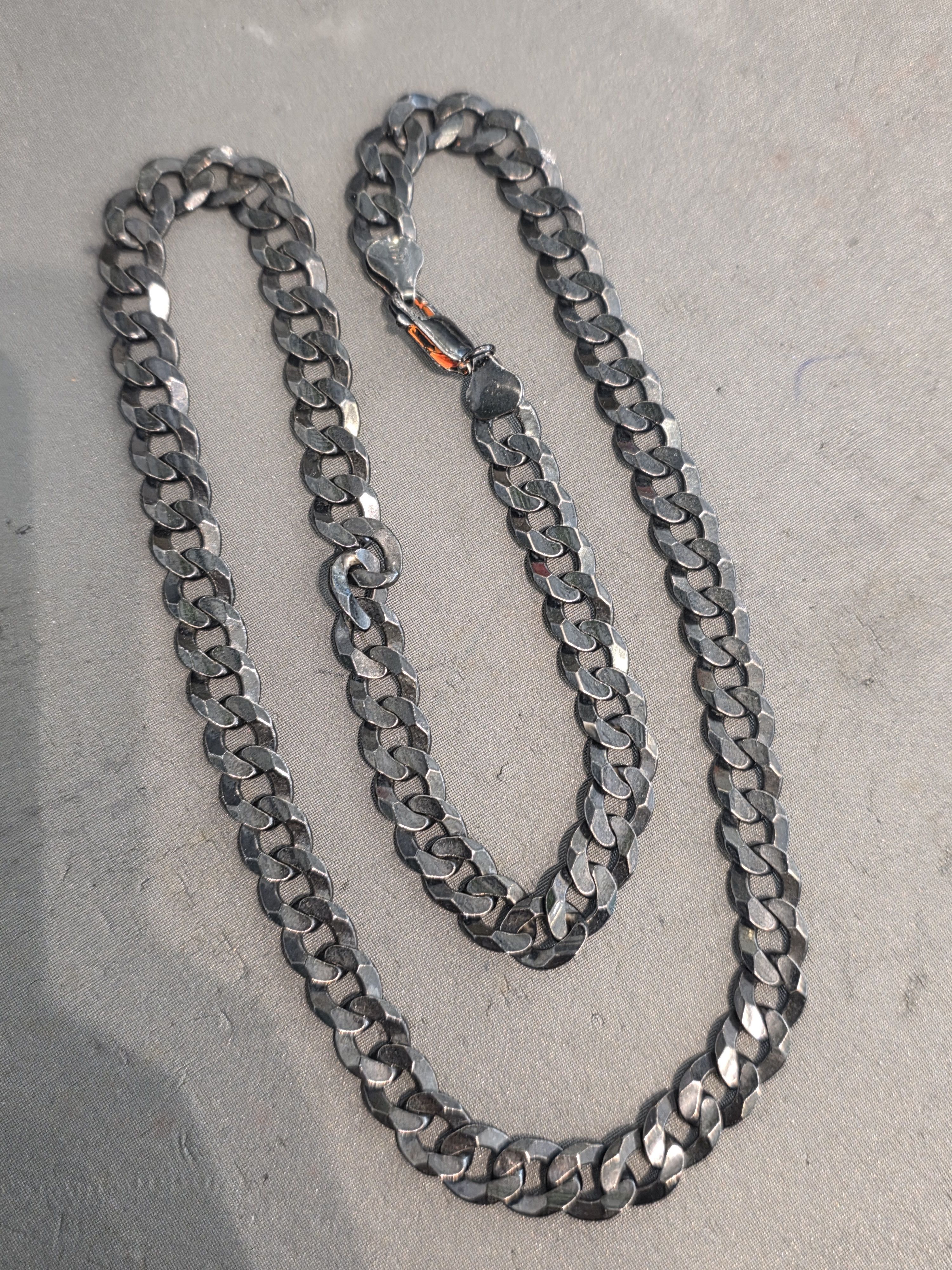 Jewelry 925 Sterling Silver Black Chain 20" Solid Silver Size ONE SIZE - 4 Thumbnail