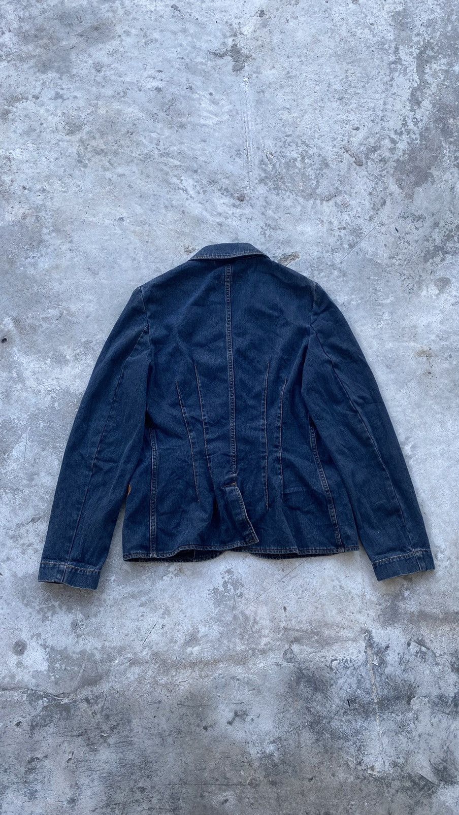Hysteric Glamour × Japanese Brand × Le Grande Bleu (L.G.B.) Vintage Escada Sport Italy Punk Denim Coat Grunge Blazer Size XS / US 0-2 / IT 36-38 - 11 Thumbnail