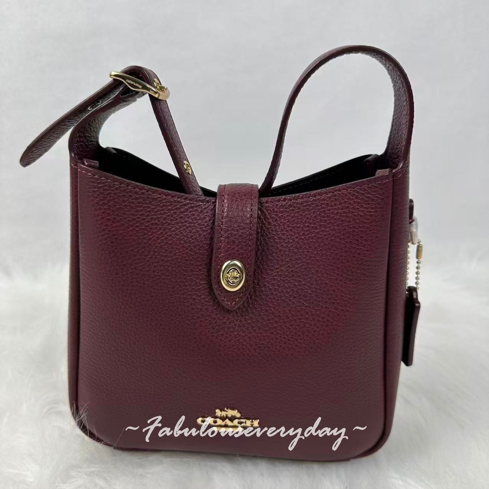 Coach Coach Hadley Mini xbody Leather CAL60 Gold/Dark Wine Merlot Size ONE SIZE - 1 Thumbnail