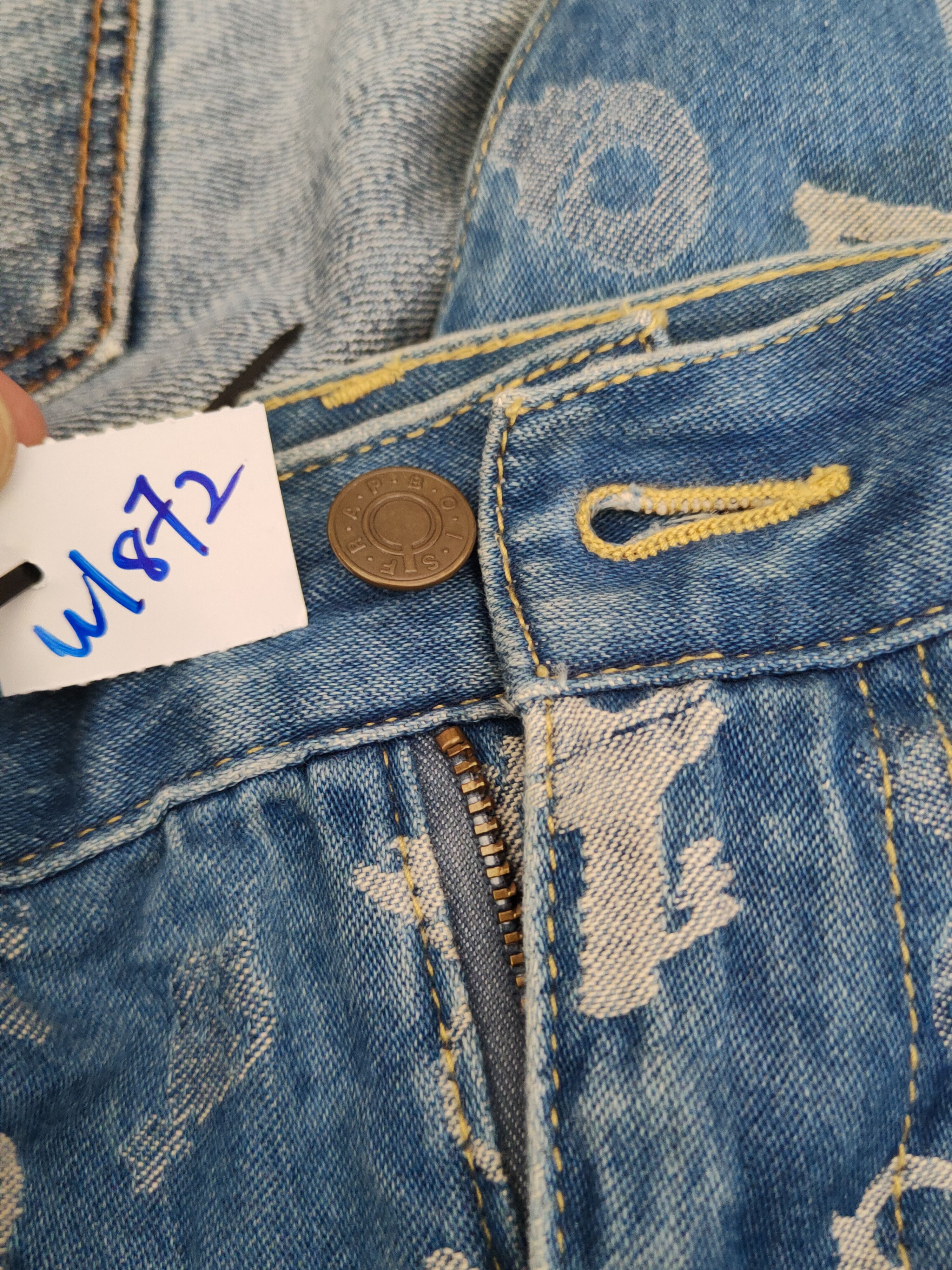 Frapbois DL Frapbois skull vintage Blue Ripped denim Jeans #W1872 Size US 30 / EU 46 - 15 Thumbnail