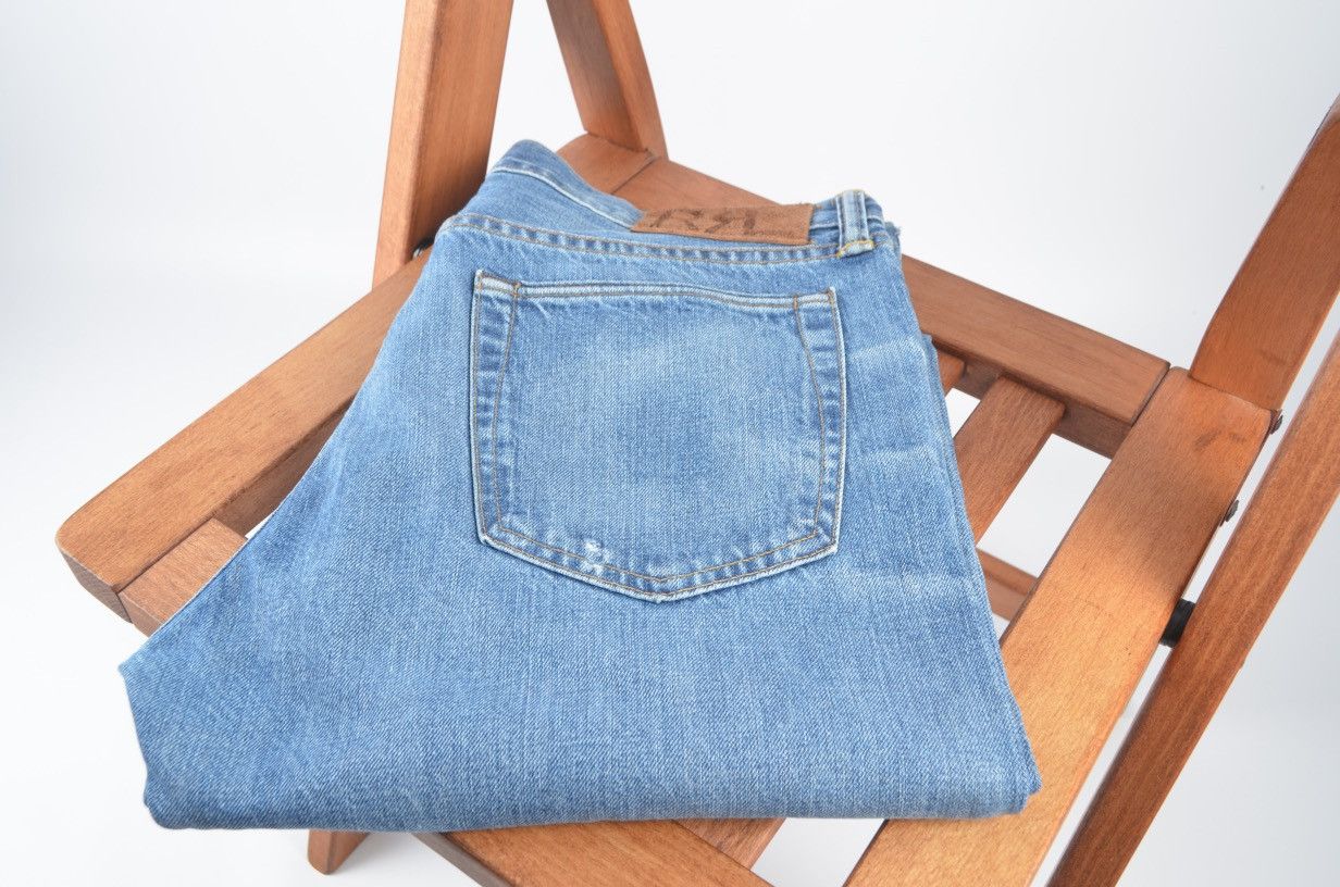 image of Distressed Denim x Rrl Ralph Lauren Double Rl Rrl Selvedge Narrow Slim Fit Jeans Denim Pants in Nav