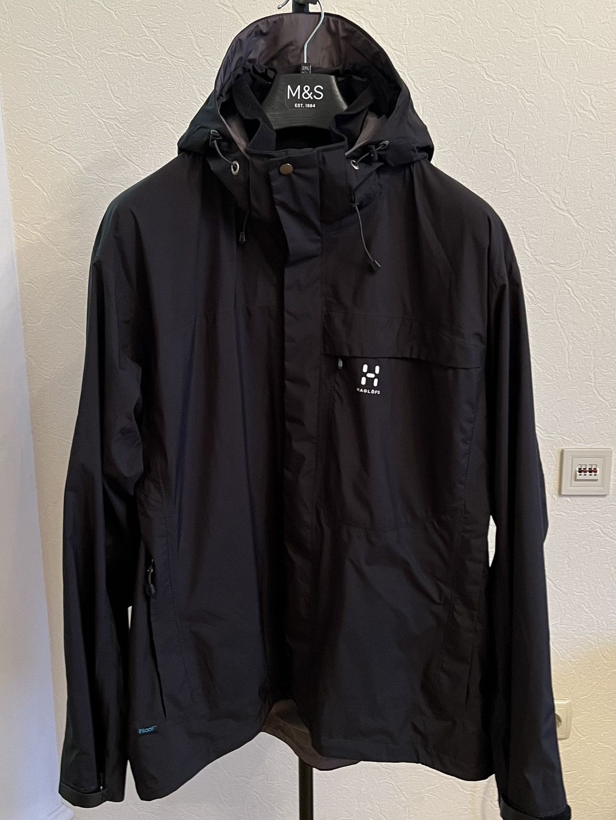 image of Streetwear Haglofs Proof Waterproof Jacket in Black, Men's (Size 2XL)