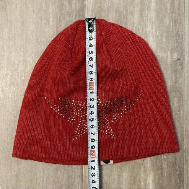 Bape × Swarovski Red Swarovski BAPE STA logo beanie knit cap a bathing ape Size ONE SIZE - 4 Thumbnail