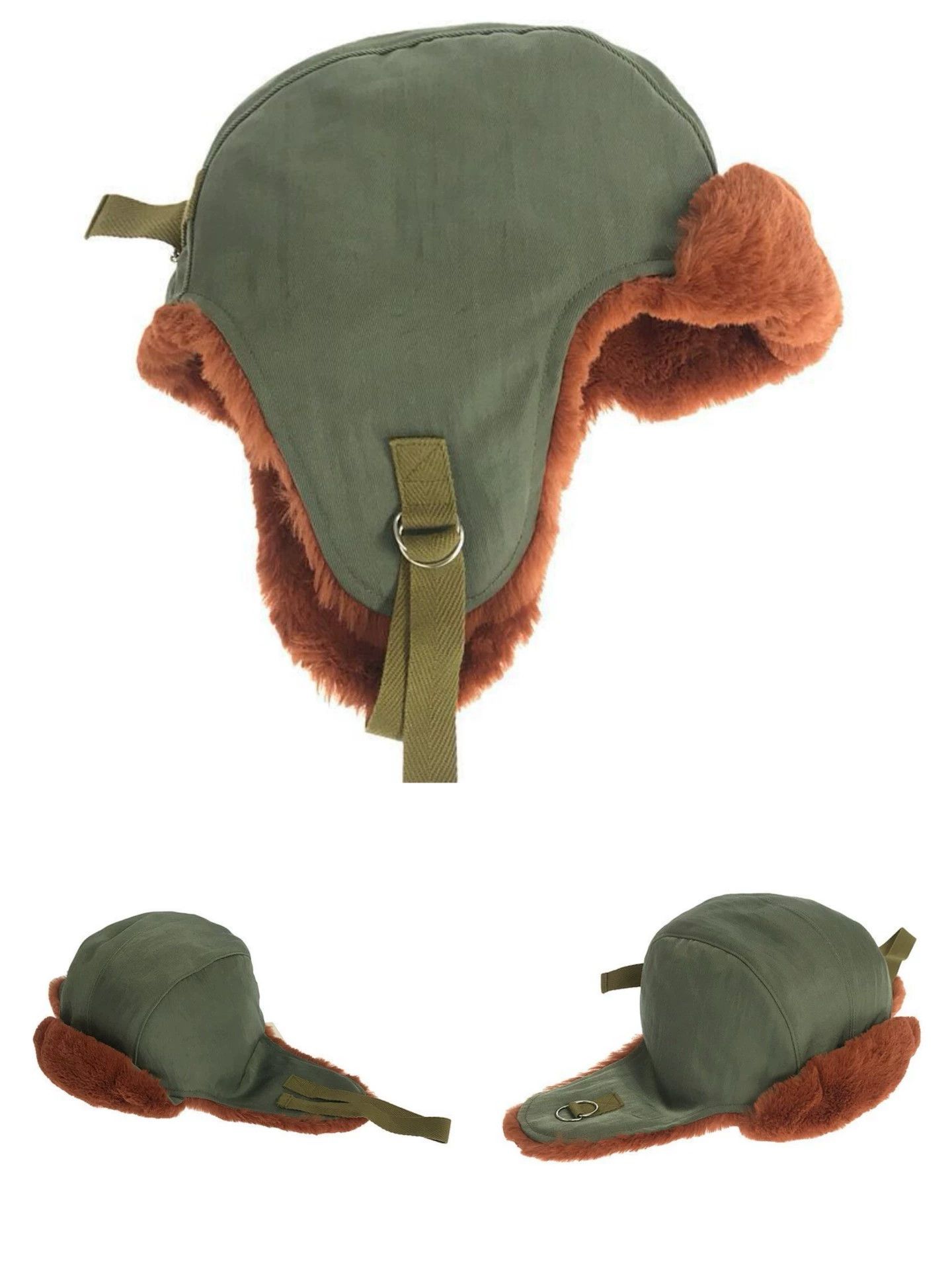 KIJIMA TAKAYUKI kijima takayuki dog ear hat olive green dirty orange faux 2 Size ONE SIZE - 1 Thumbnail