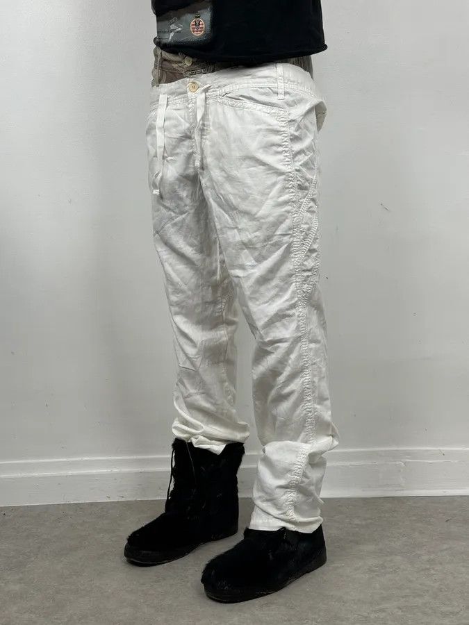 Marithe + Francois Girbaud 2000s Marithé + François Girbaud Double Waisted Biege Plad and Light White Pants Size US 34 / EU 50 - 3 Thumbnail