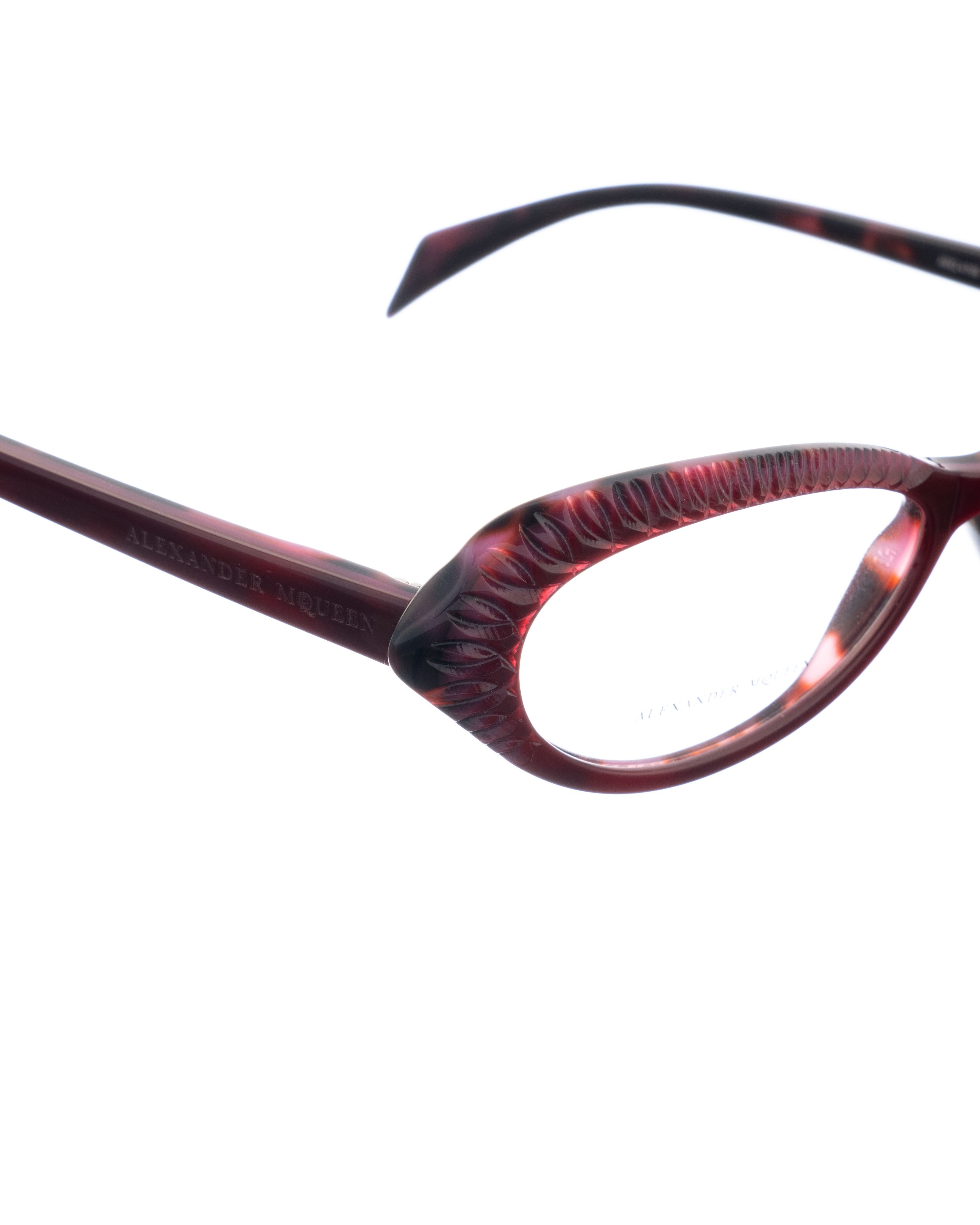 Alexander McQueen Alexander McQueen 90s Violet 3D Cat-Eye Glasses Size ONE SIZE - 2 Thumbnail