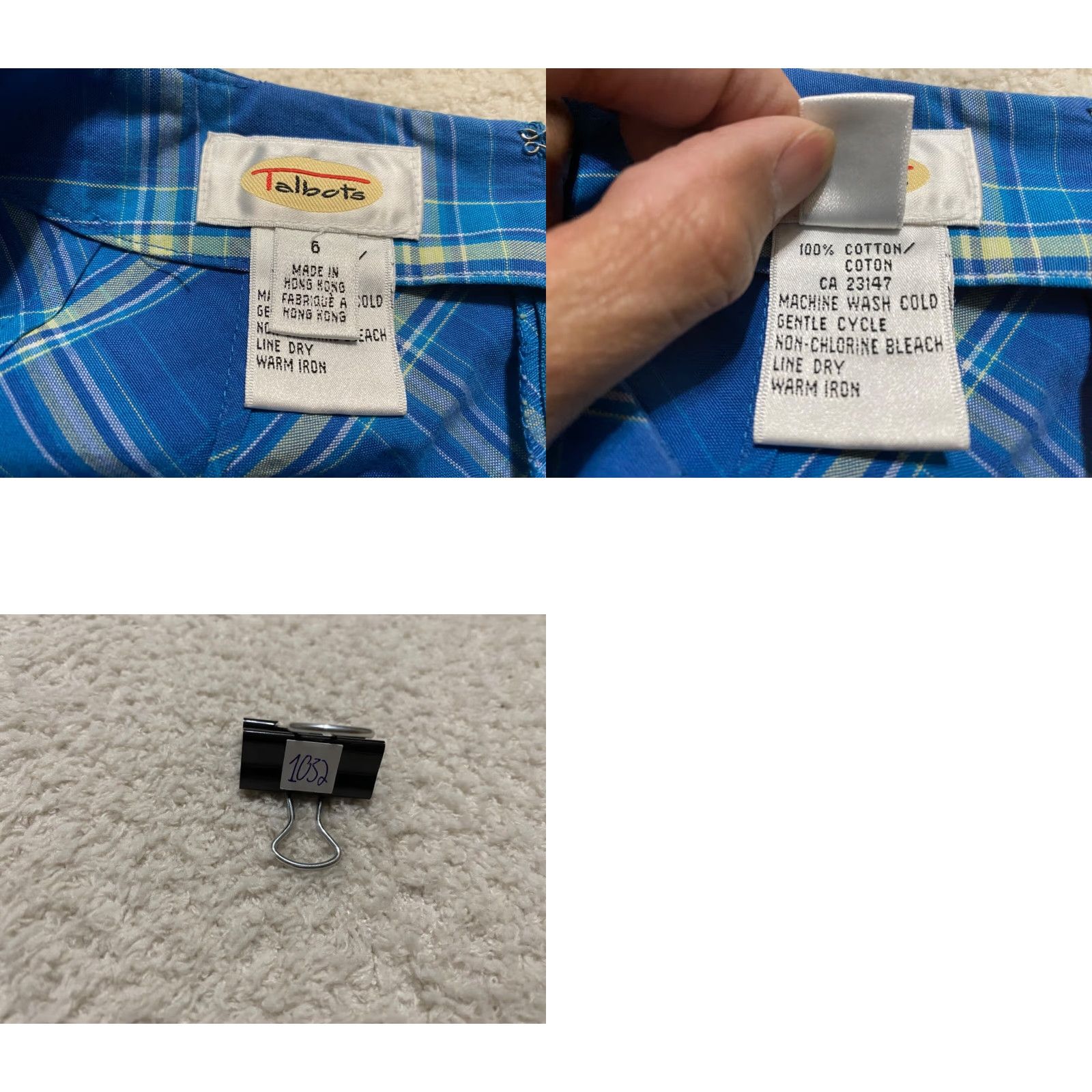 Talbots Talbots Skirt Womens 6 Pencil Straight Office Work Plaid Check Blue Cotton Career Casual Size 28" / US 6 / IT 42 - 8 Thumbnail